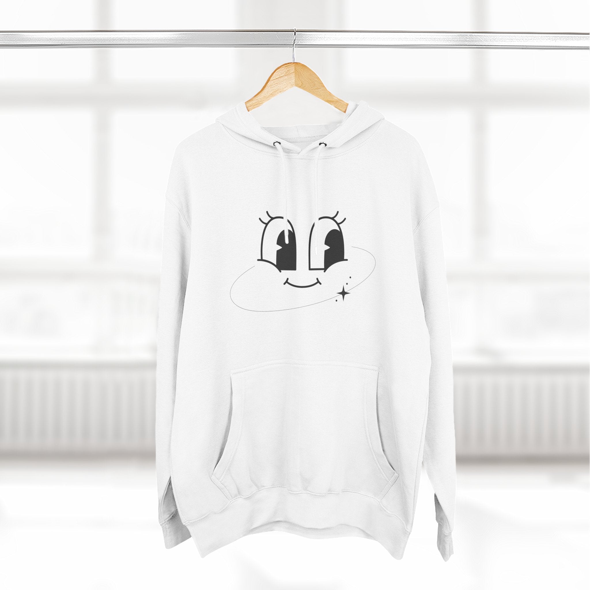 Smiley Face Fleece Hoodie - Cozy Unisex Sweatshirt for All Ages