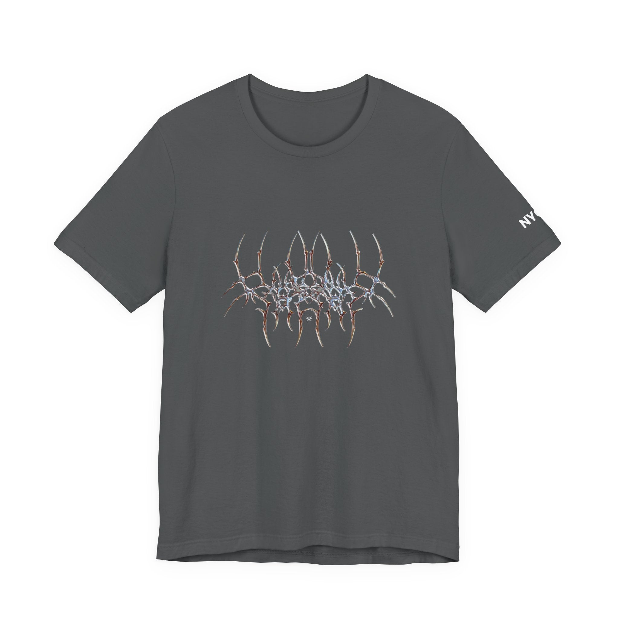 Gothic Spider Web Graphic Tee — Trippy Dark Metal Design