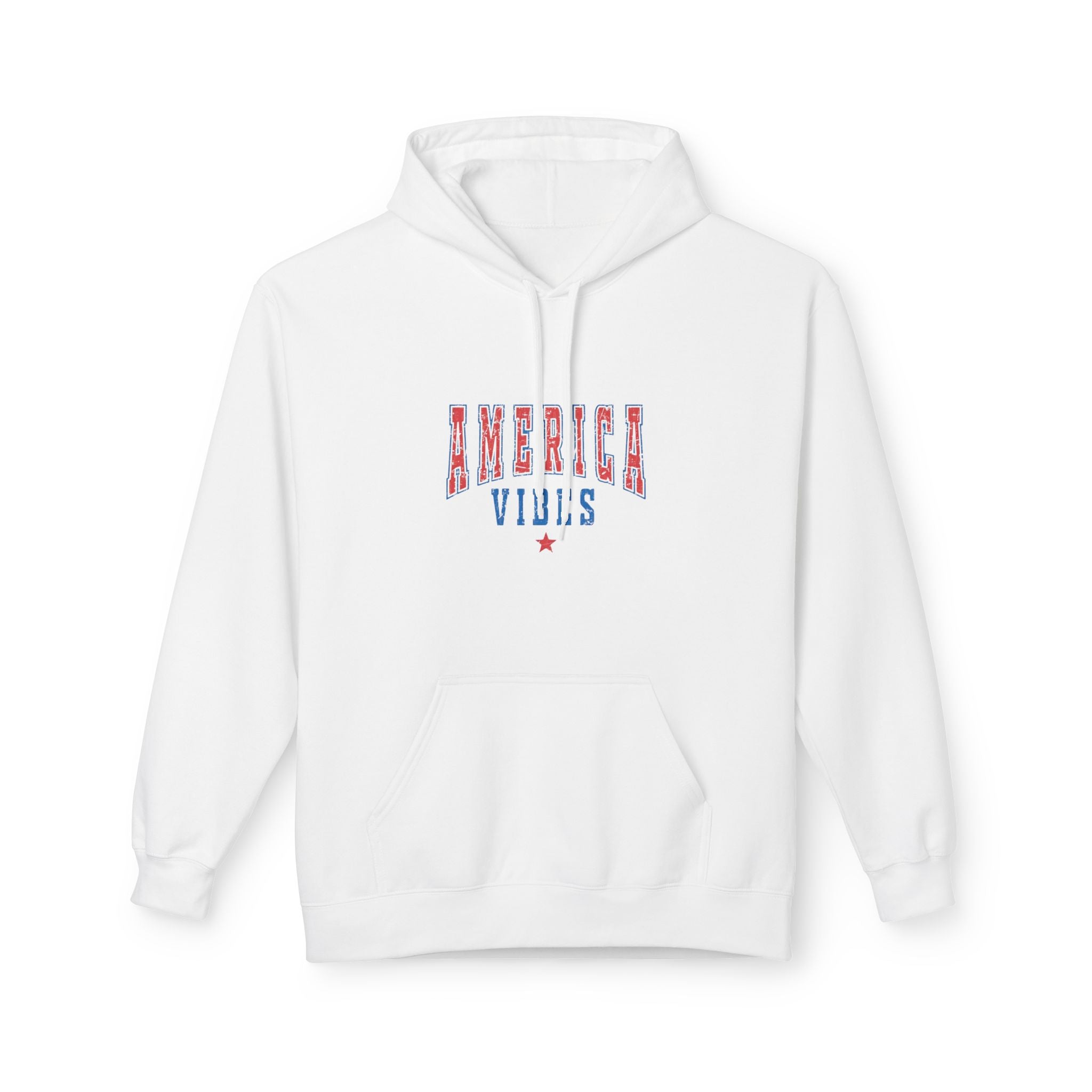 America Vibes Hoodie — Patriotic Red White & Blue Pullover