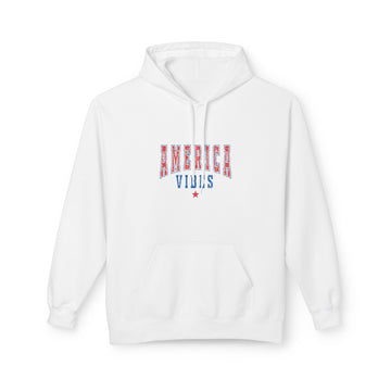 America Vibes Hoodie — Patriotic Red White & Blue Pullover