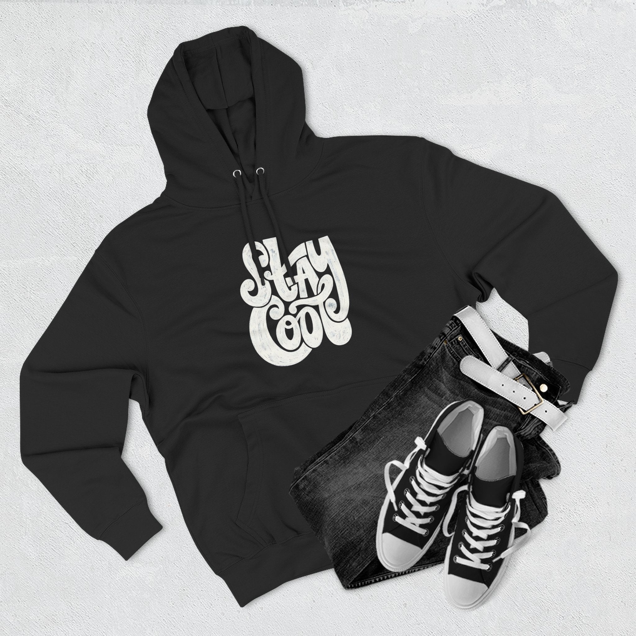 Cozy Graphic Hoodie with 'Stay Cool' Design, Perfect Gift for Casual Wear, Holiday Sweatshirt, Unisex Fashion