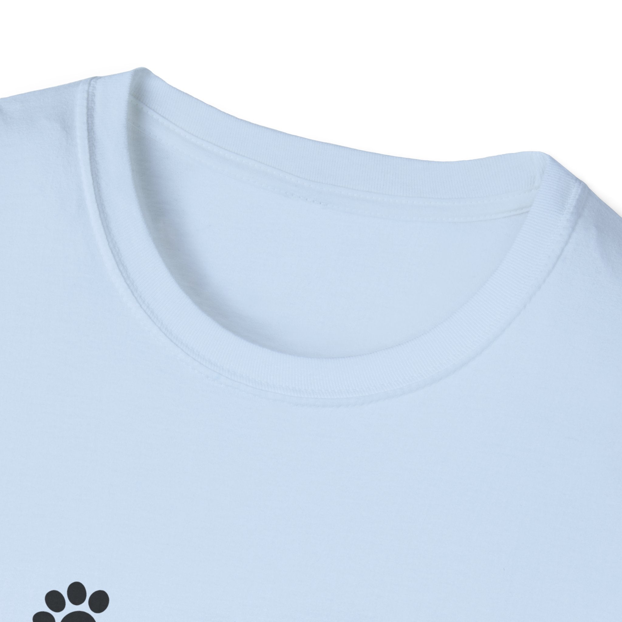 Cute Paw-Print Cat T-Shirt — Smiling Calico Kitten Graphic Tee for Cat Lovers