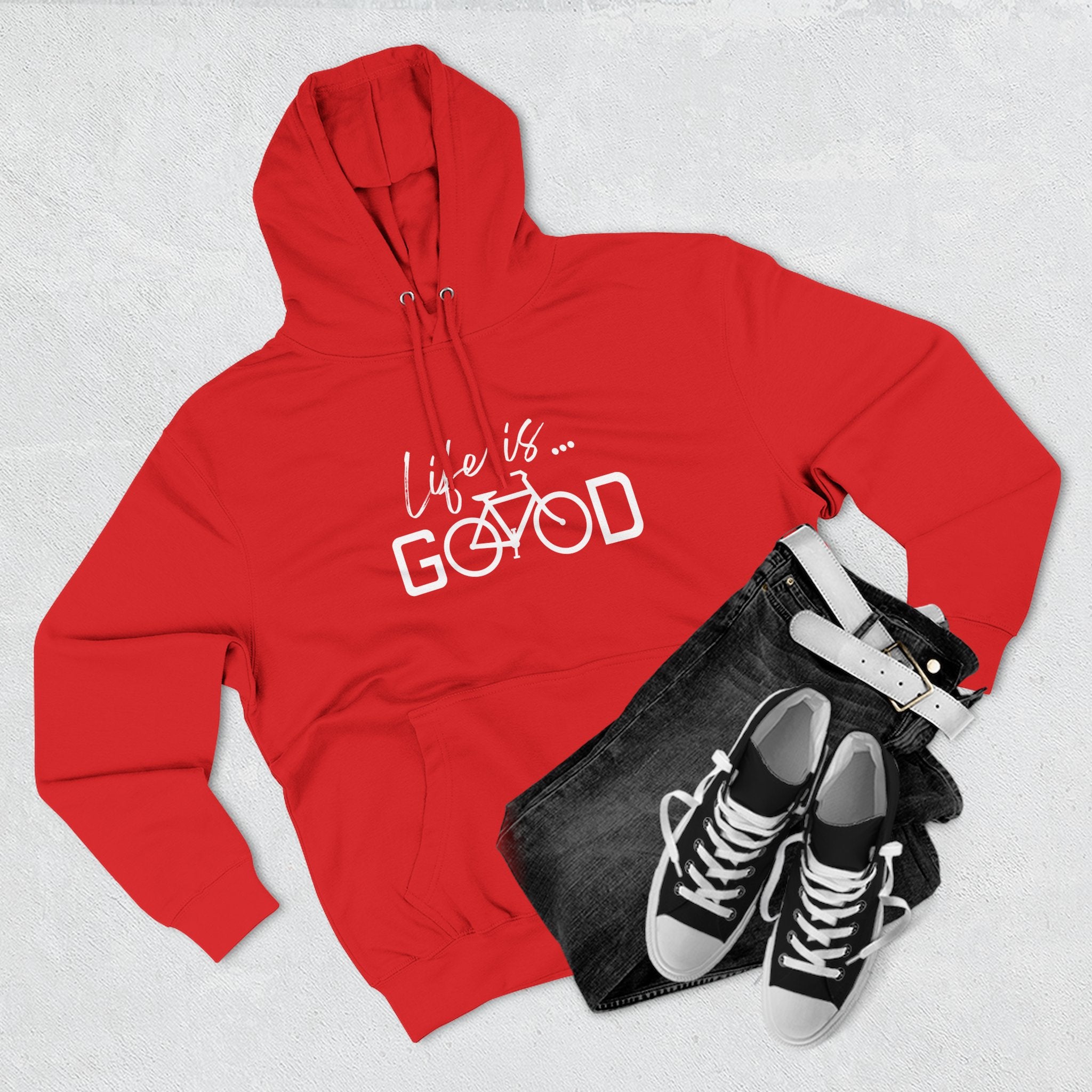 Life Is Good Bicycle Hoodie — Cozy Cycling Graphic Pullover