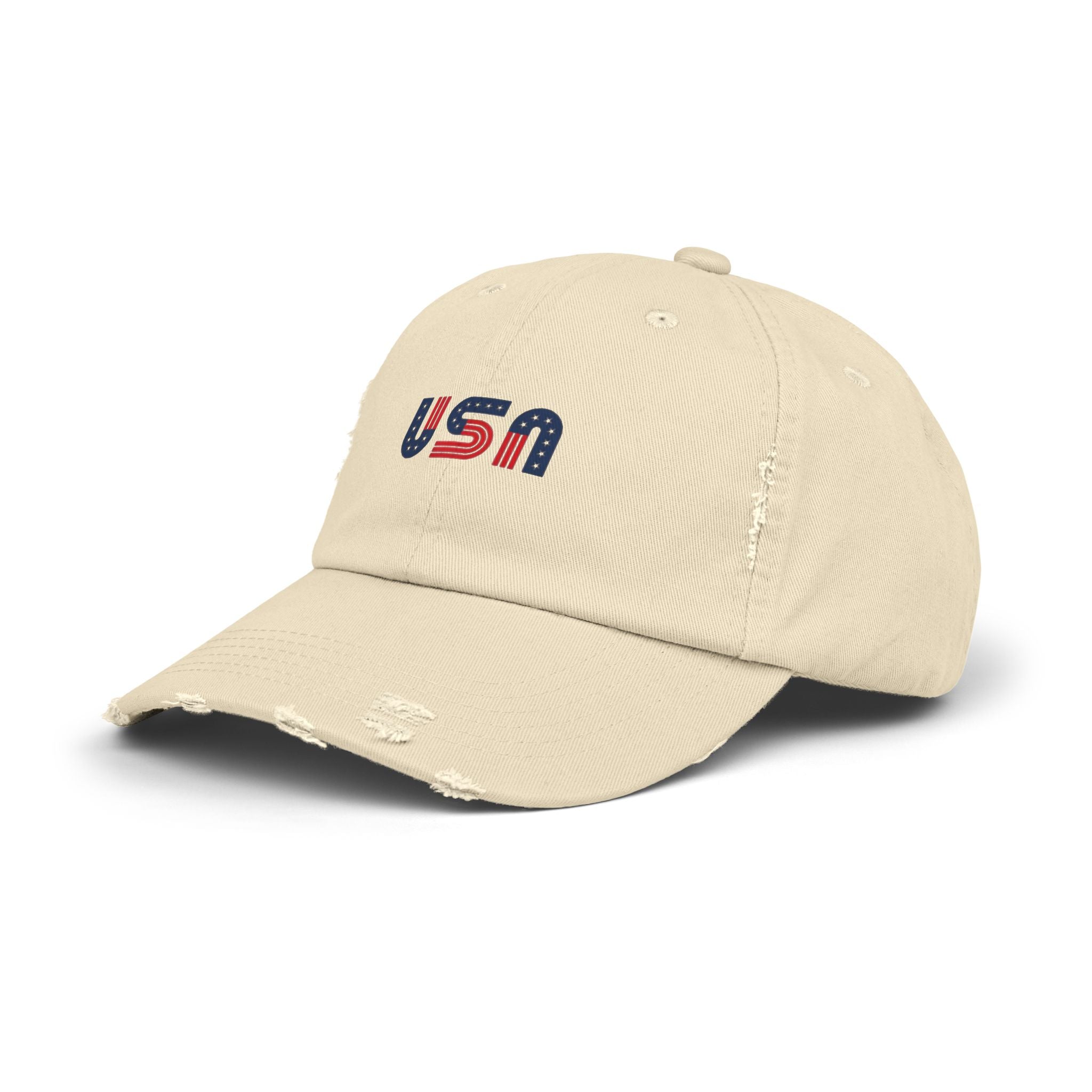 USA Distressed Cap — Vintage Patriotic Baseball Hat