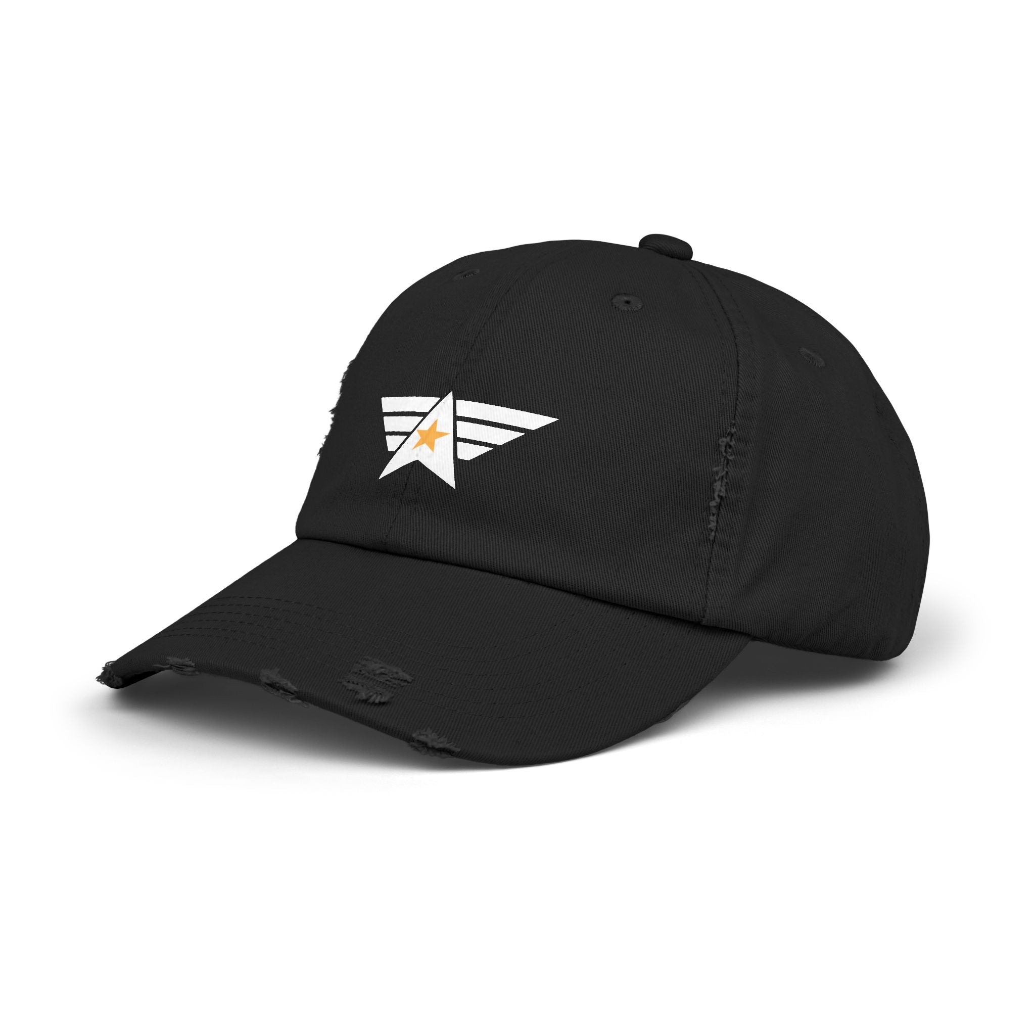 Distressed Unisex Cap with Star Emblem