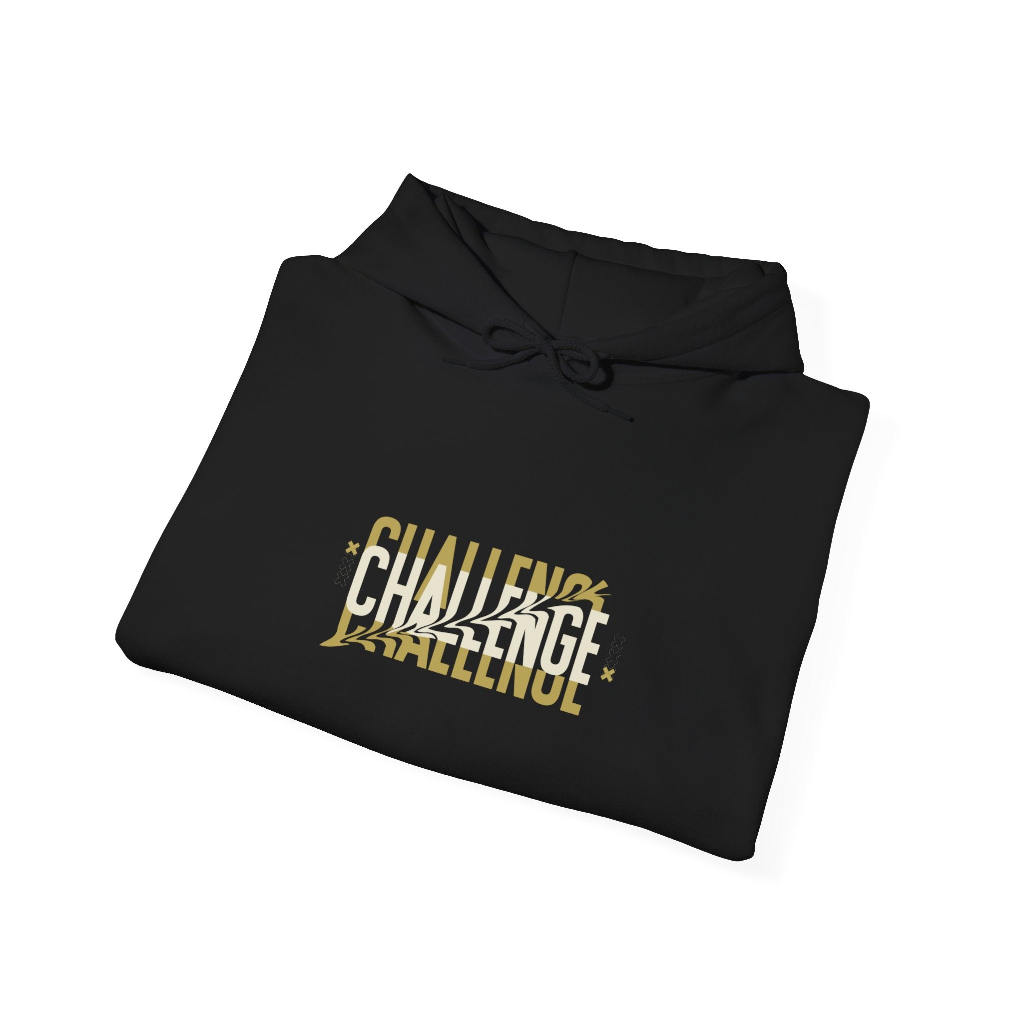 Challenge Hoodie – Bold Strikethrough Graphic Pullover