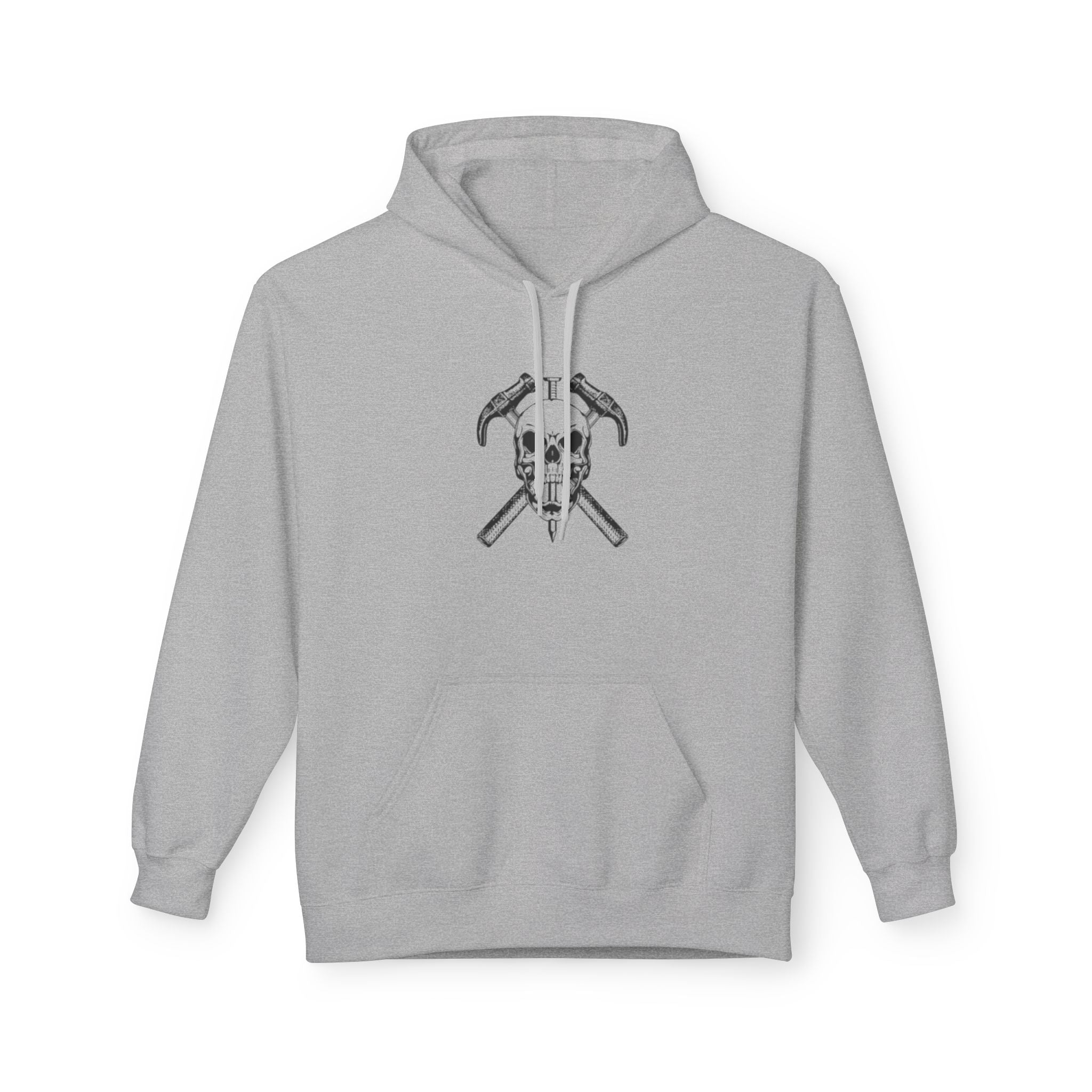 Skull & Hammers Hoodie — Gothic Construction Graphic Pullover