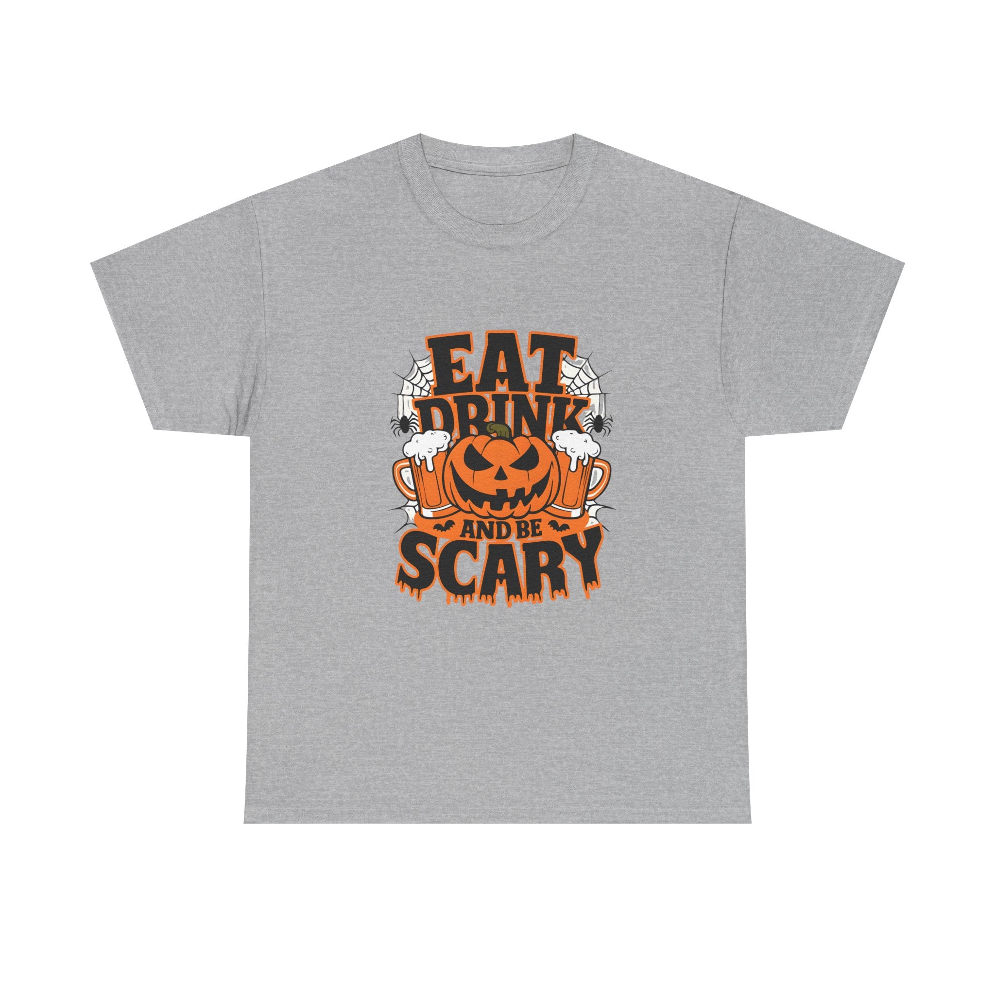 Halloween Fun Unisex Tee - Eat, Drink, and Be Scary Shirt, Autumn Apparel, Spooky Party T-Shirt, October Fest Top, Halloween Gift