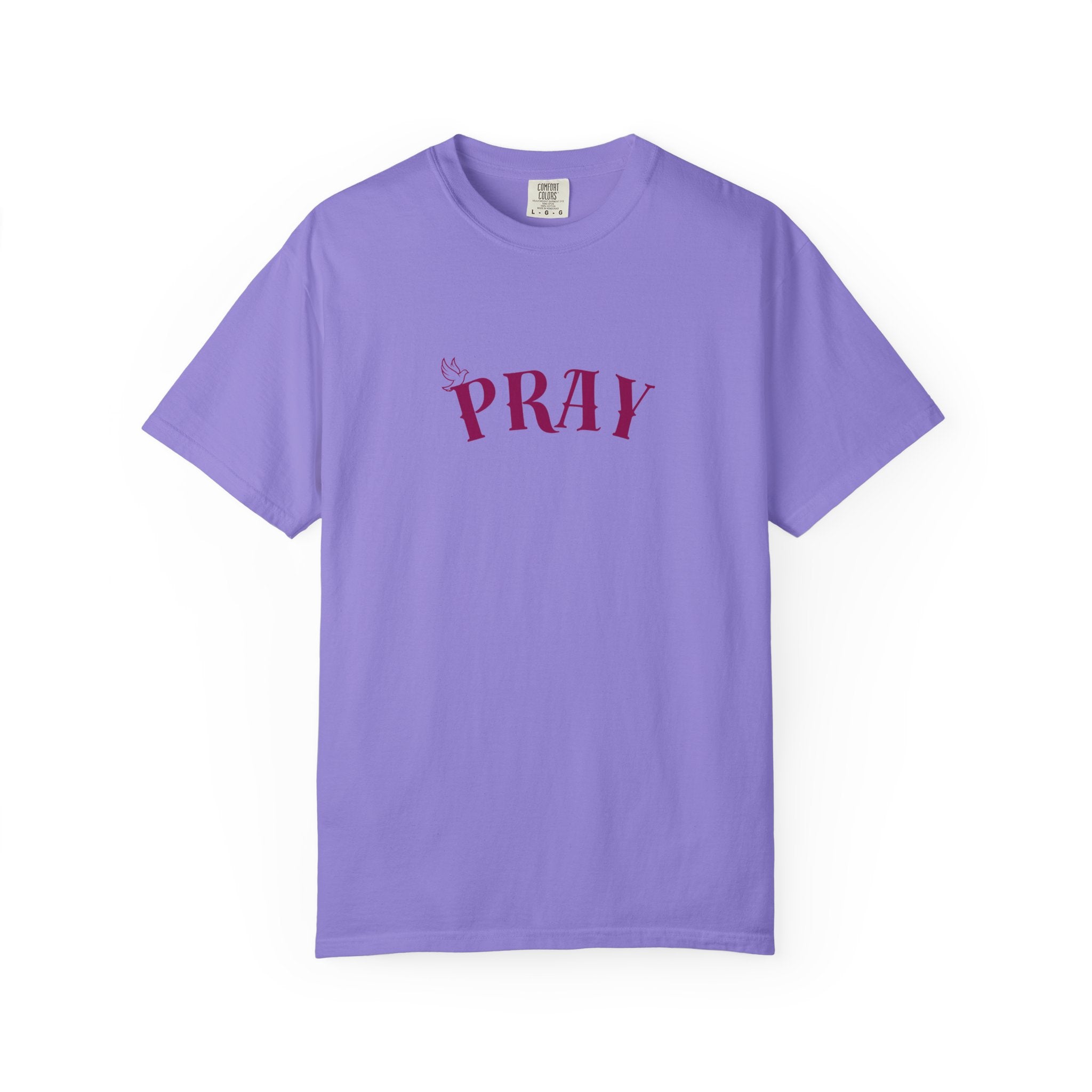 Pray Graphic T-Shirt — "Pray" Front & Praying Hands Back Spiritual Tee