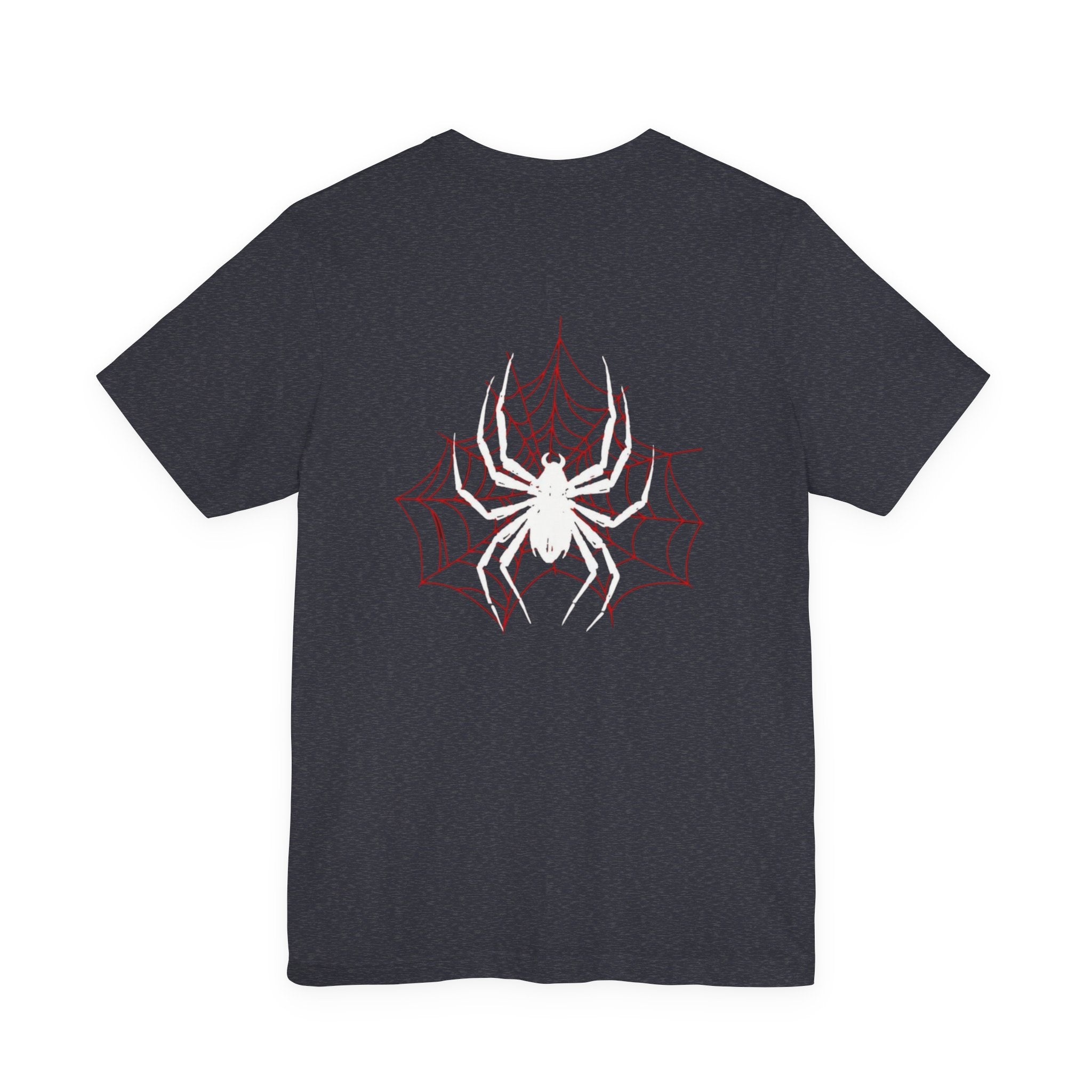 Spider Emblem Tee — White Spider on Red Web Graphic T-Shirt