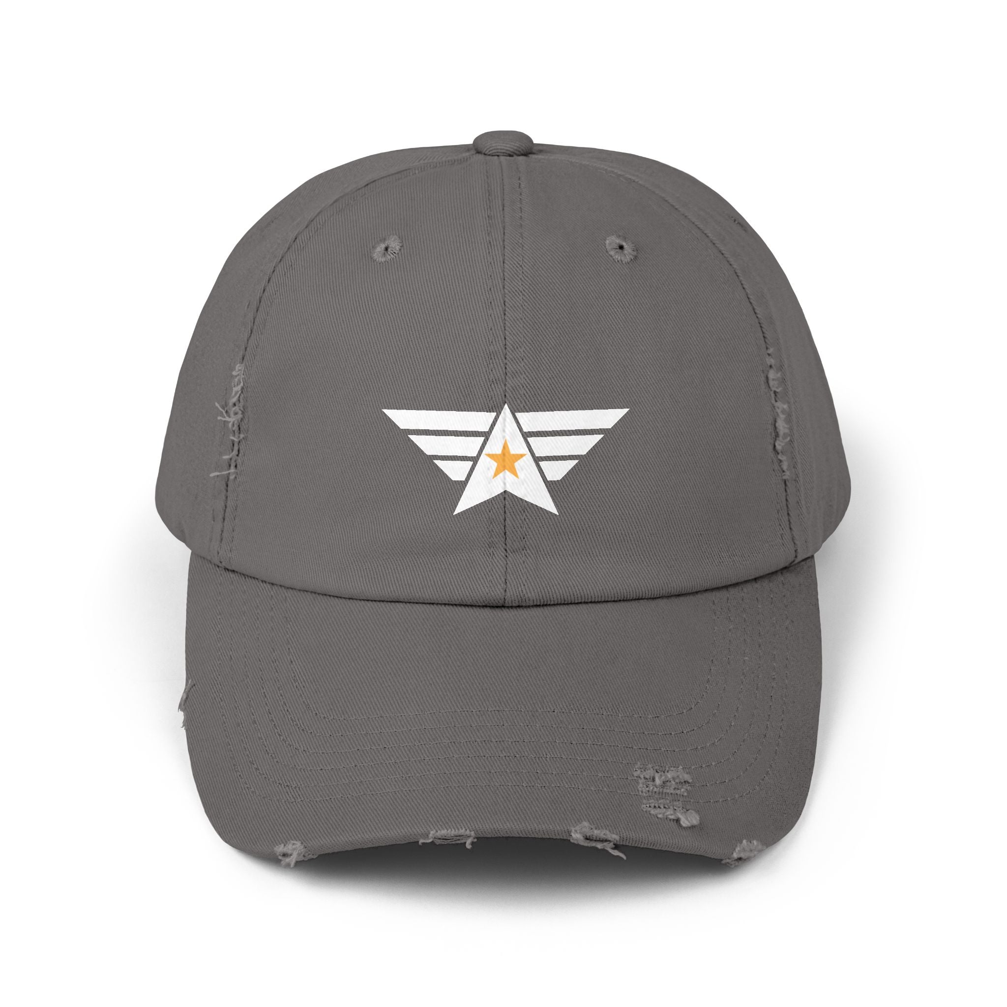 Distressed Unisex Cap with Star Emblem