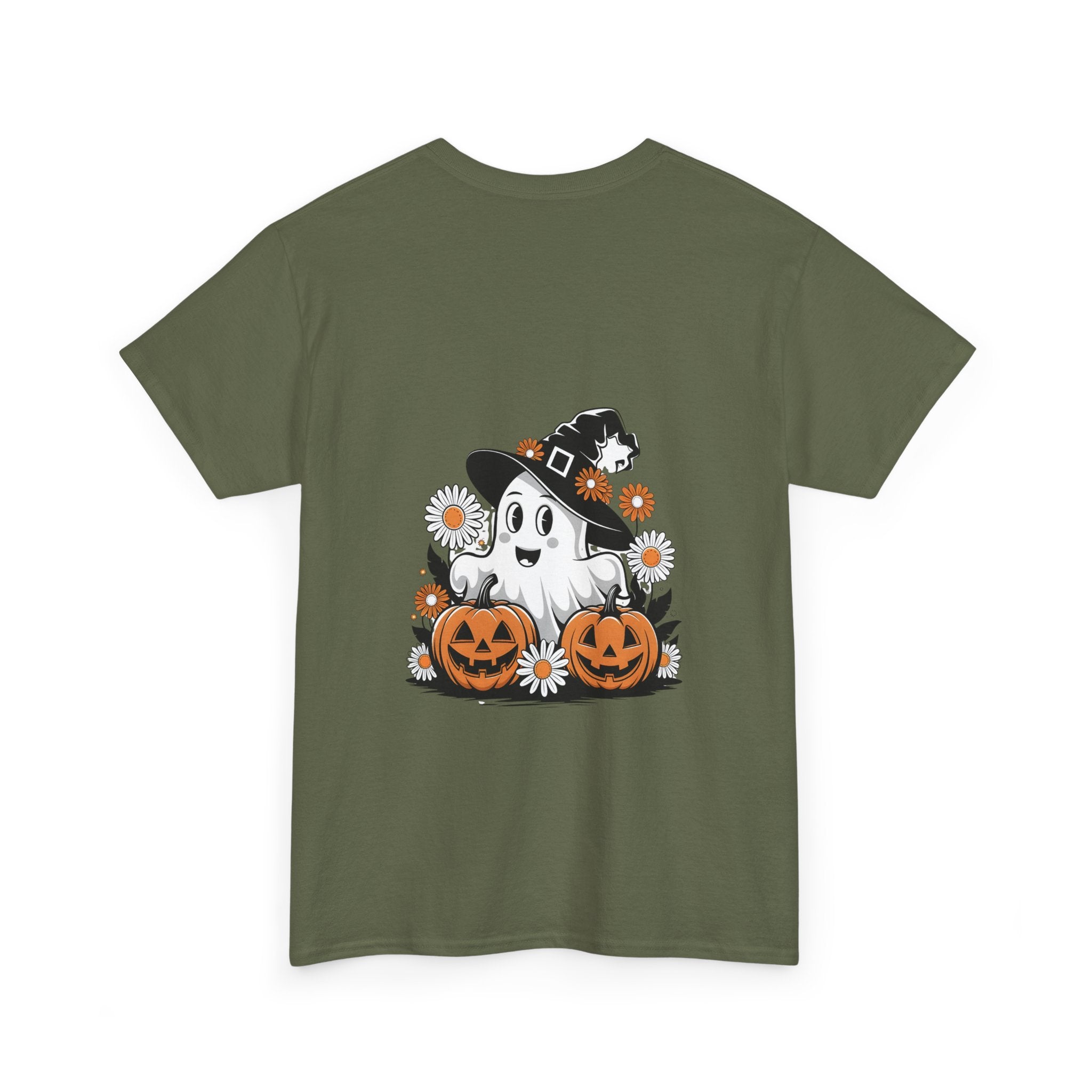 Halloween Ghost & Pumpkin Tee, Unisex Halloween Shirt, Spooky T-Shirt, Fall Fashion, Trick or Treat Top, Seasonal Apparel