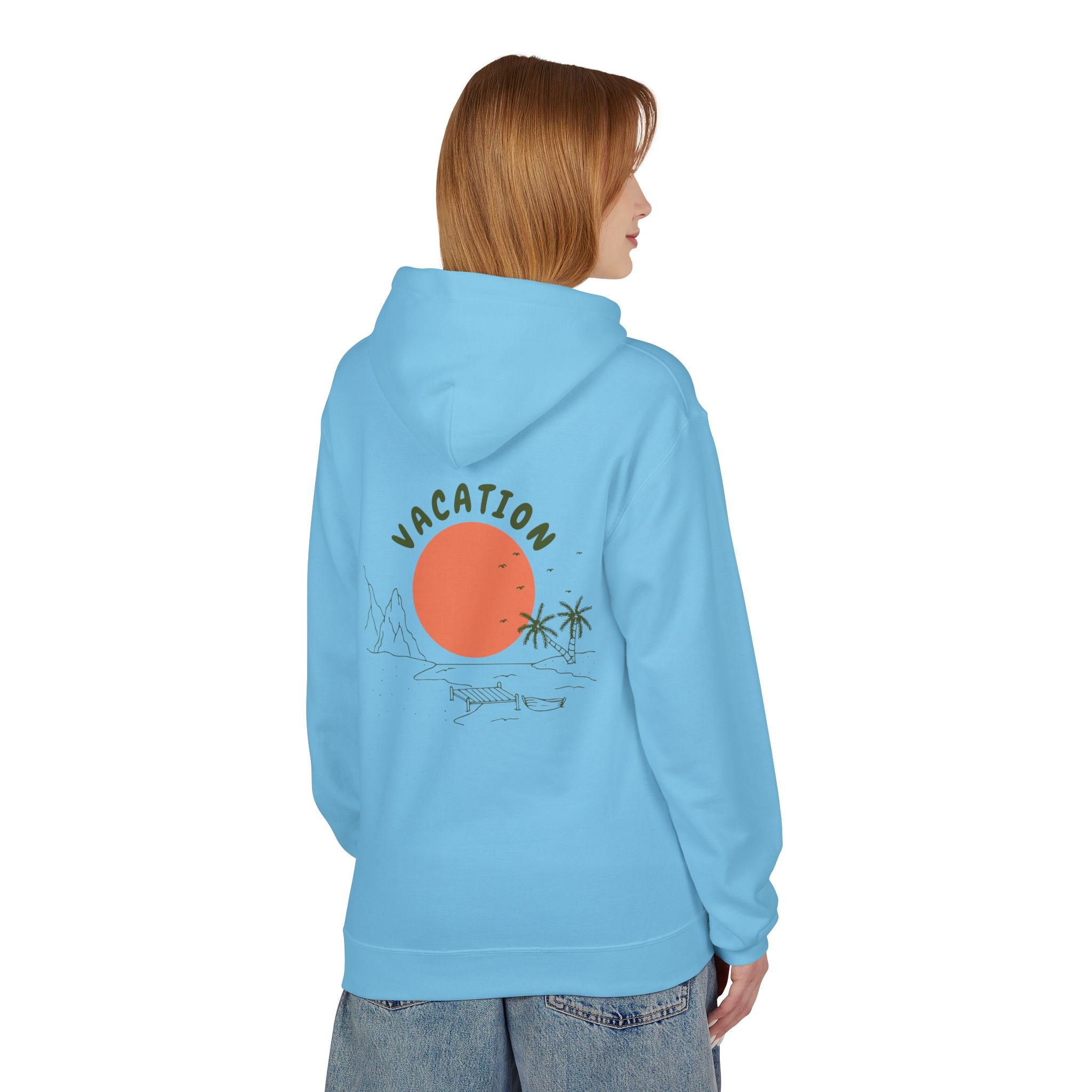 Vacation Graphic Hoodie — Retro Sunset Beach Pullover