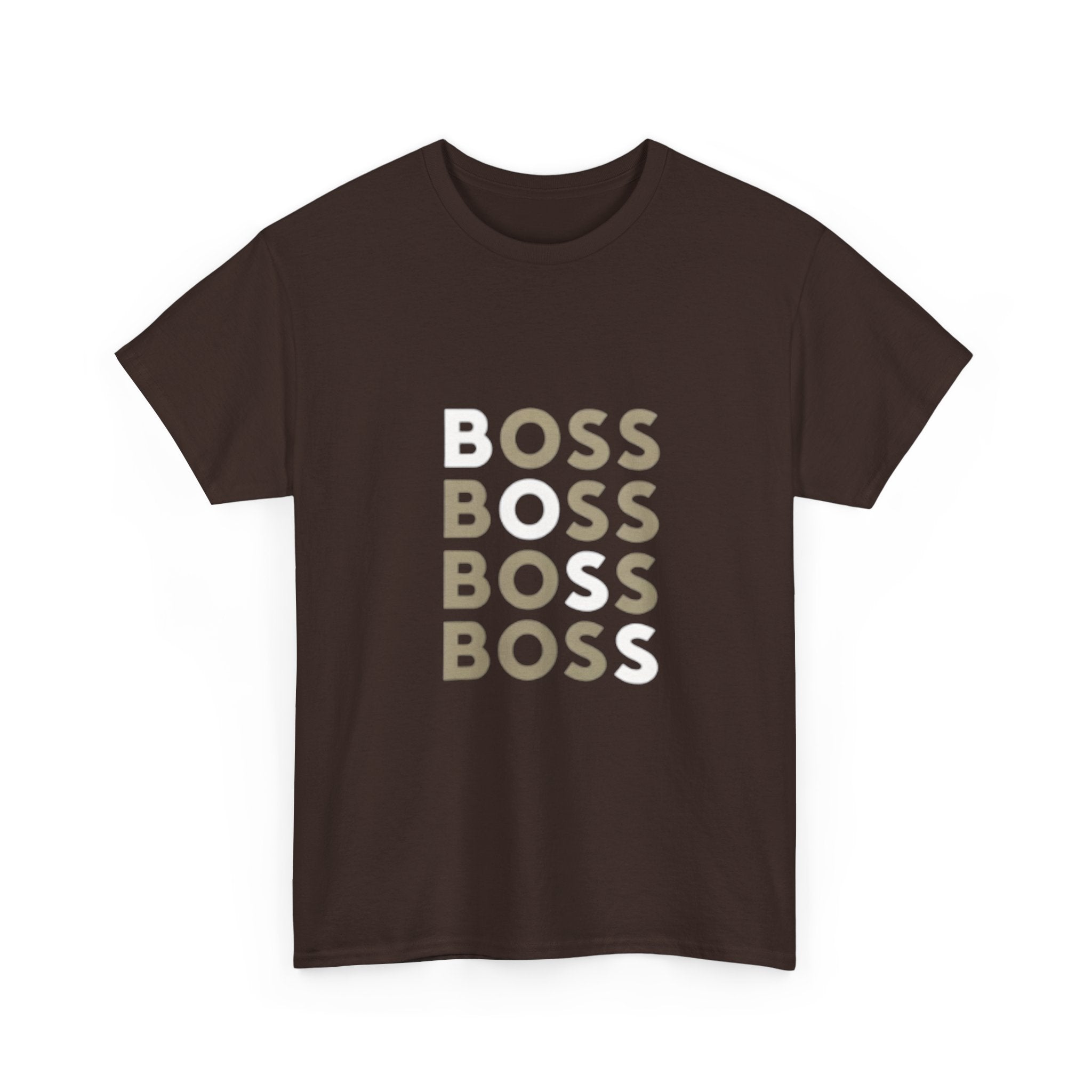 Boss Repeat Graphic Tee — Retro Stacked 'BOSS' Design