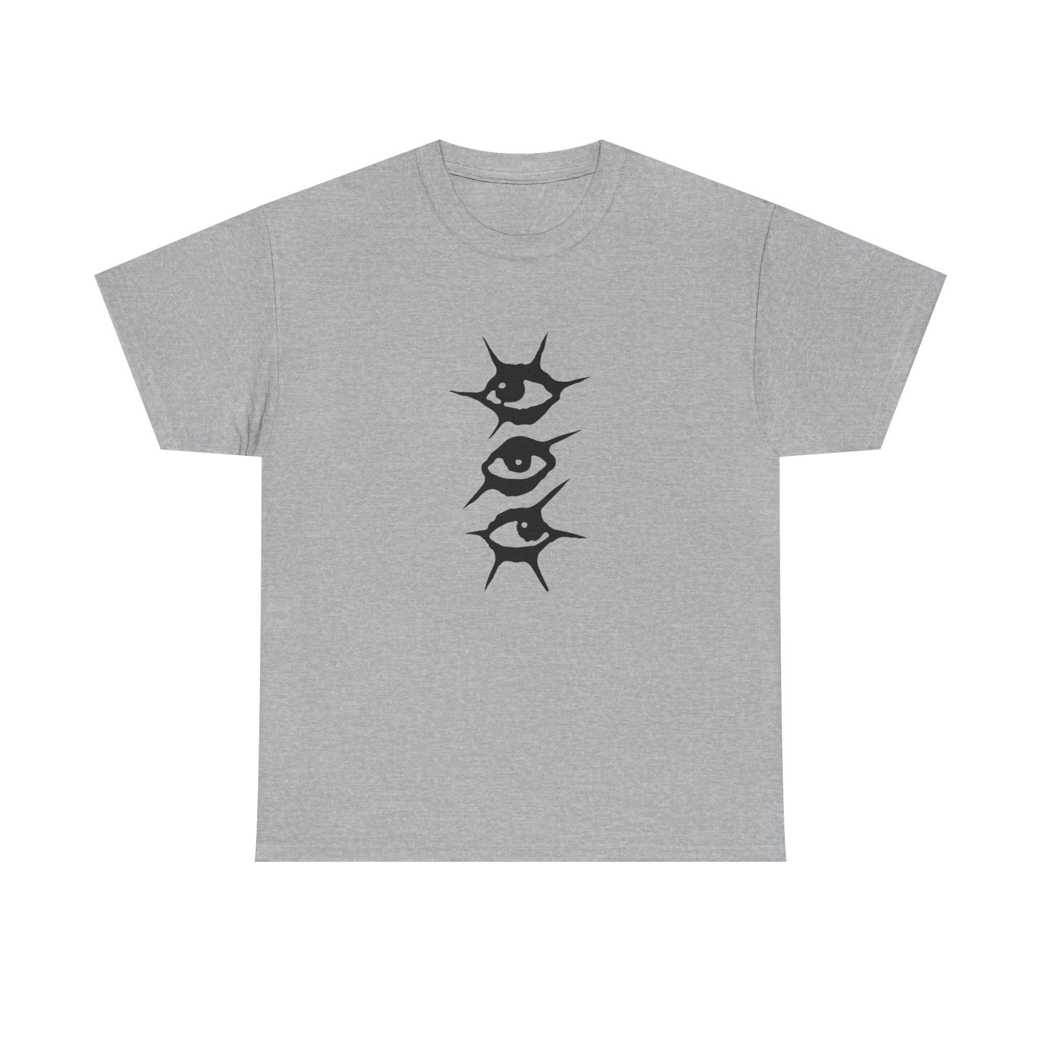 T-Shirt — Minimal Three Eyes Graphic Tee with 'Who Are You When Nobody's Watching?' Back Text