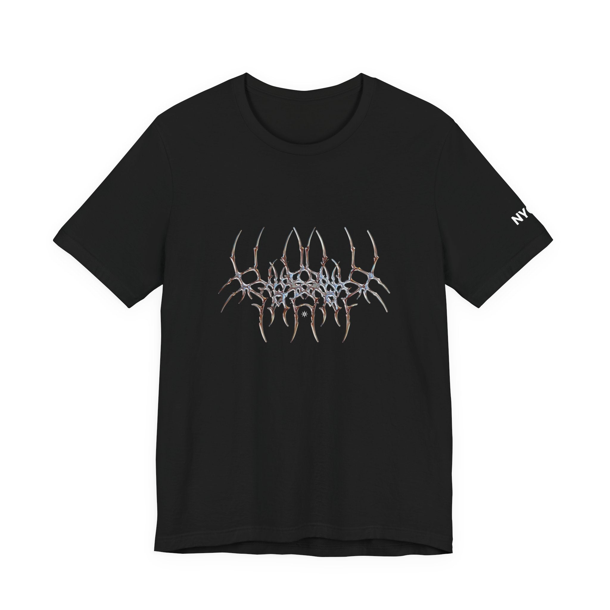 Gothic Spider Web Graphic Tee — Trippy Dark Metal Design