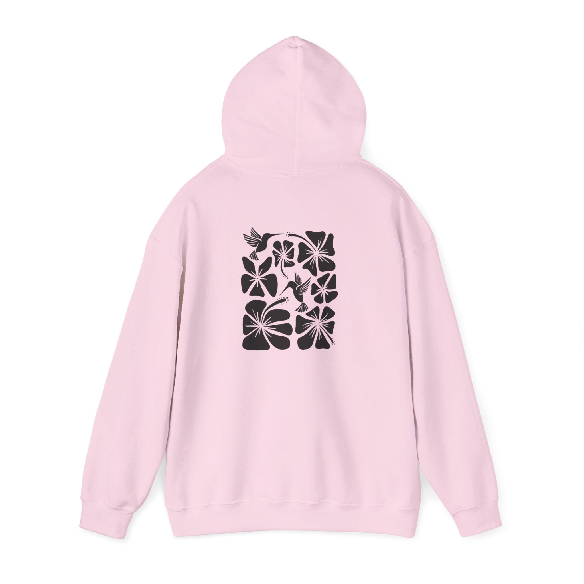 Never Settle Floral Hoodie — Retro Script Front & Monochrome Back Print