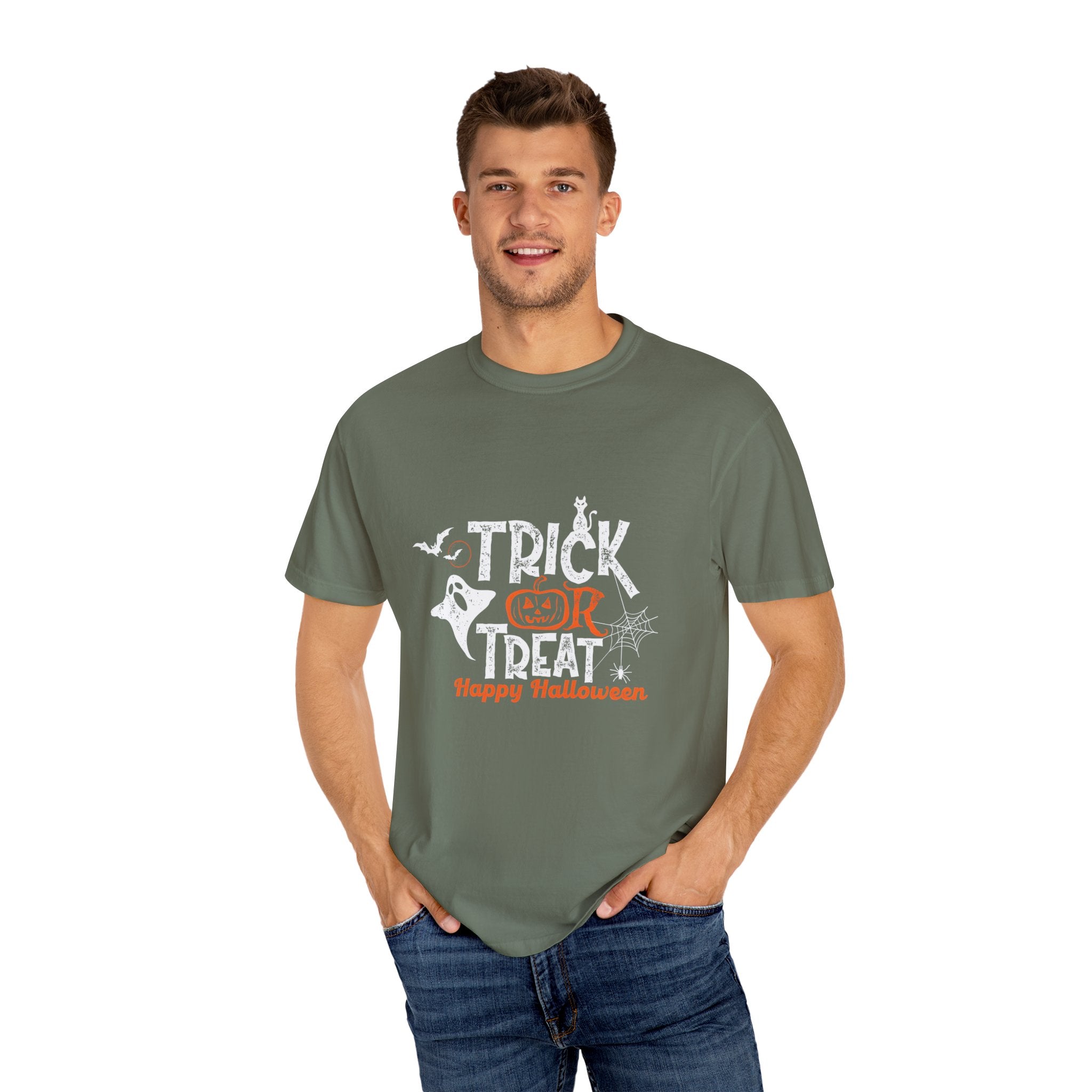 Halloween Trick or Treat T-Shirt, Spooky T-Shirt, Unisex Halloween Apparel, Funny Halloween Gift, October Party Shirt, Casual Halloween Wear