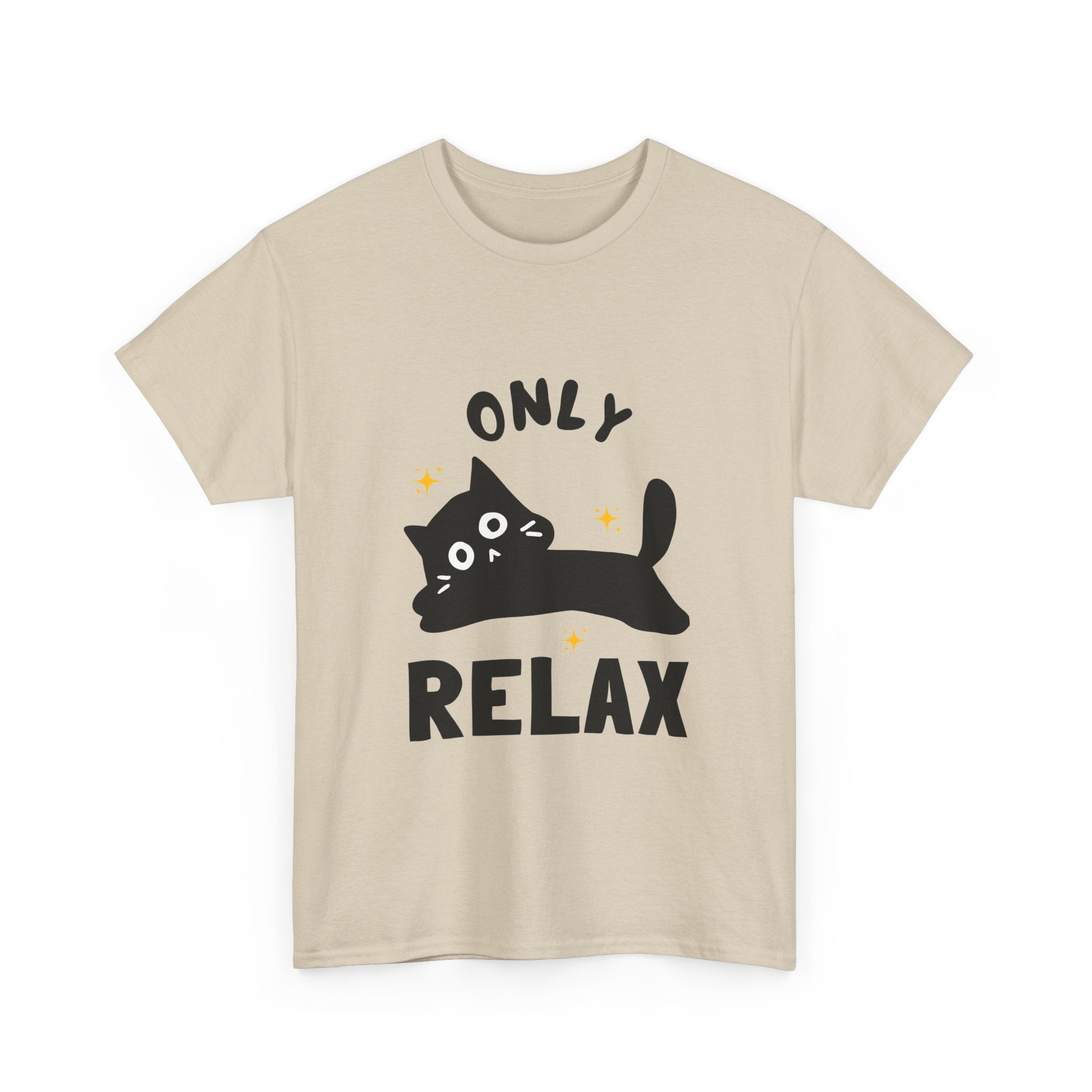 Cute Cat Relaxation Tee, Funny Cat Shirt, Gift for Cat Lovers, Casual Wear, Unisex Heavy Cotton Tee