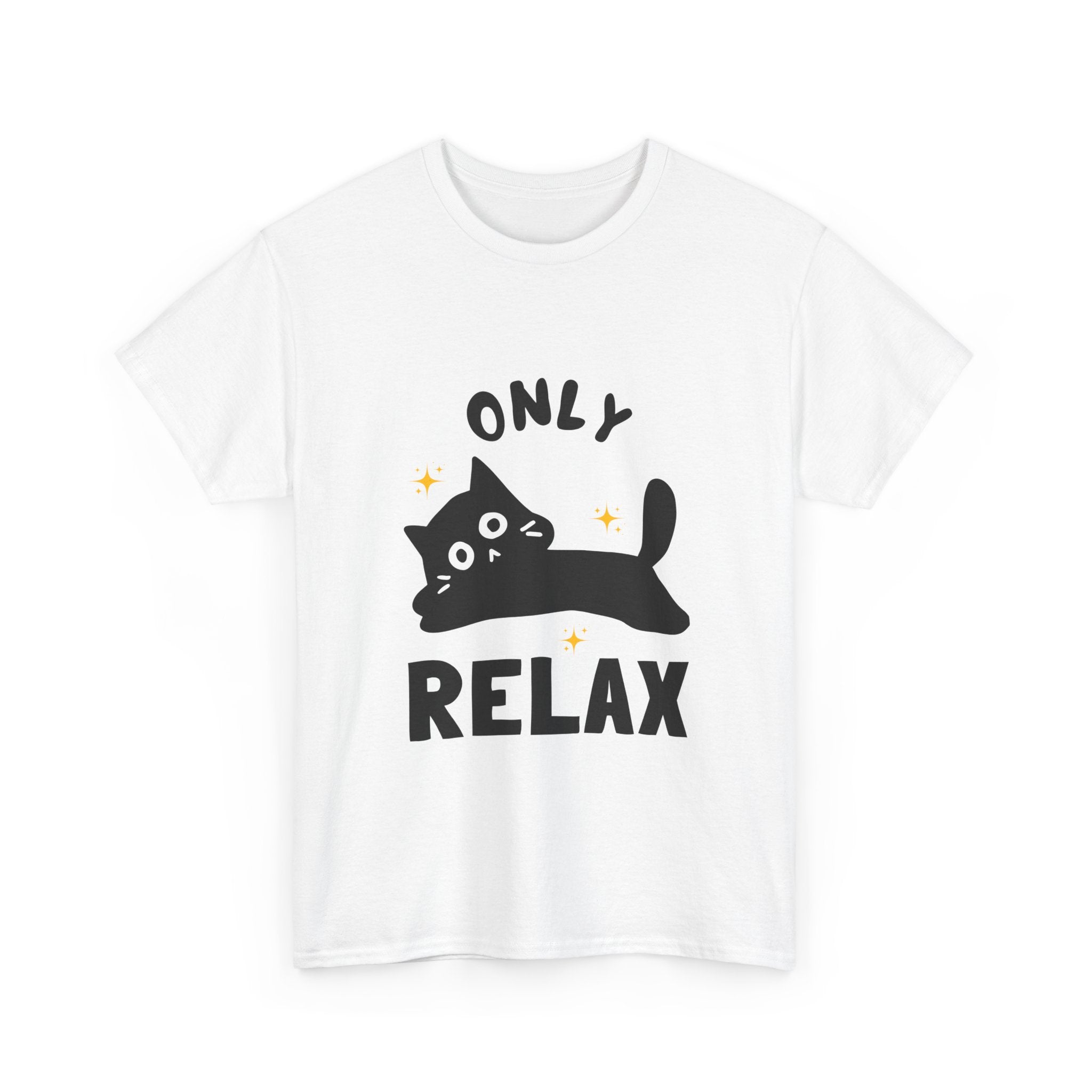 Cute Cat Relaxation Tee, Funny Cat Shirt, Gift for Cat Lovers, Casual Wear, Unisex Heavy Cotton Tee