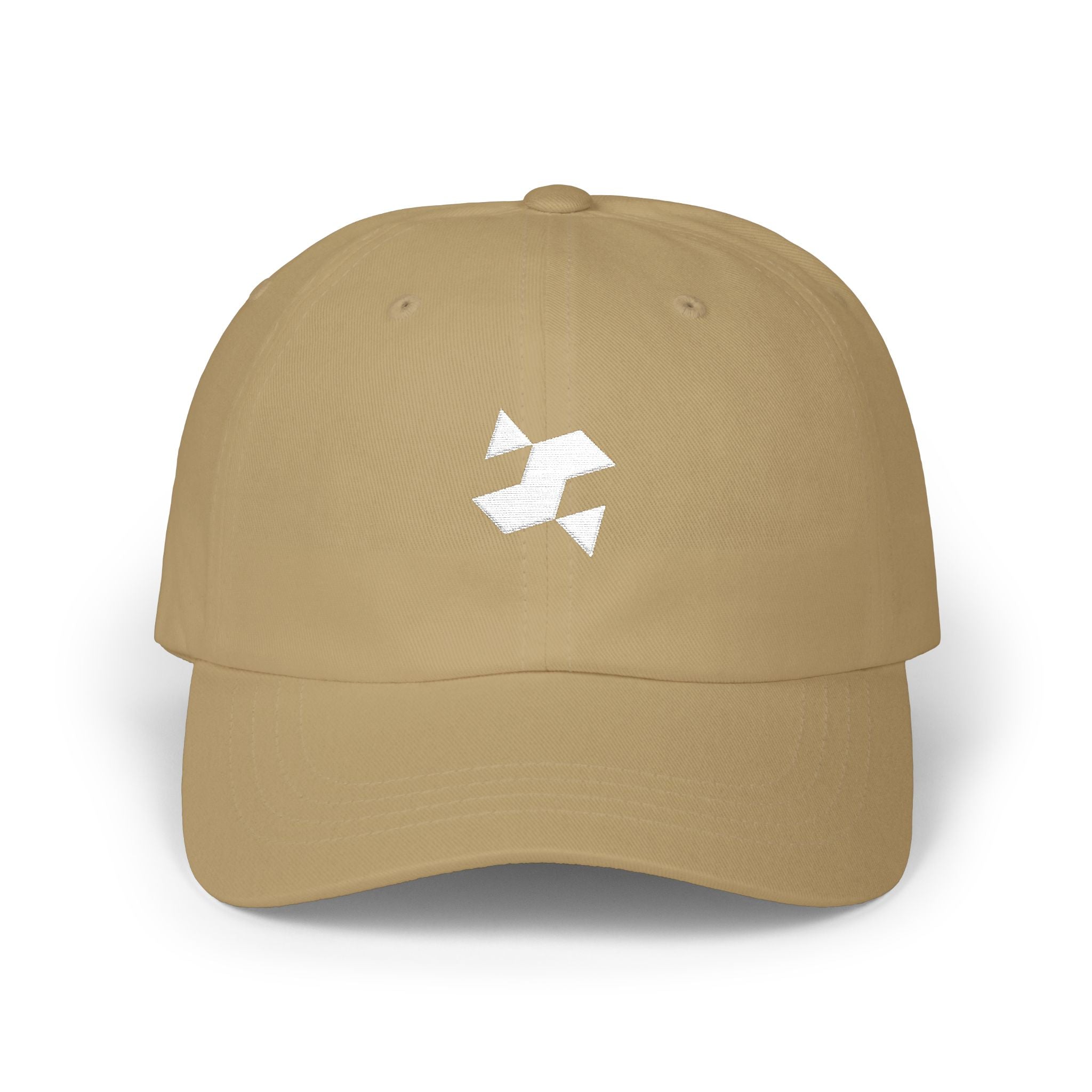 Dad Cap — Minimal White Abstract Star Embroidered Baseball Hat