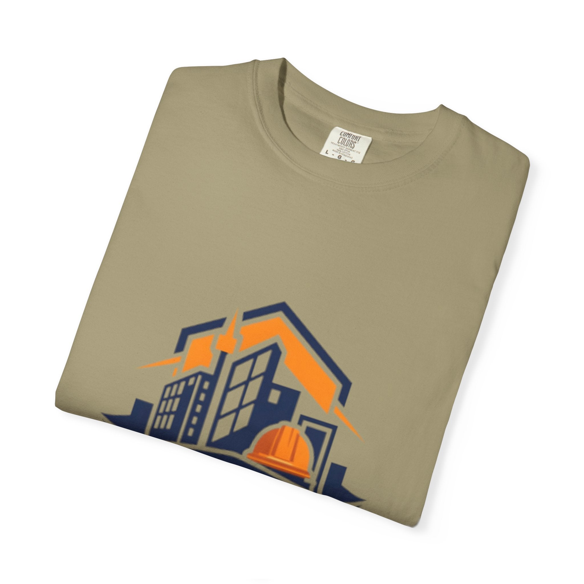 Real Estate Logo T-Shirt — Modern Cityscape Home Builder Graphic Tee
