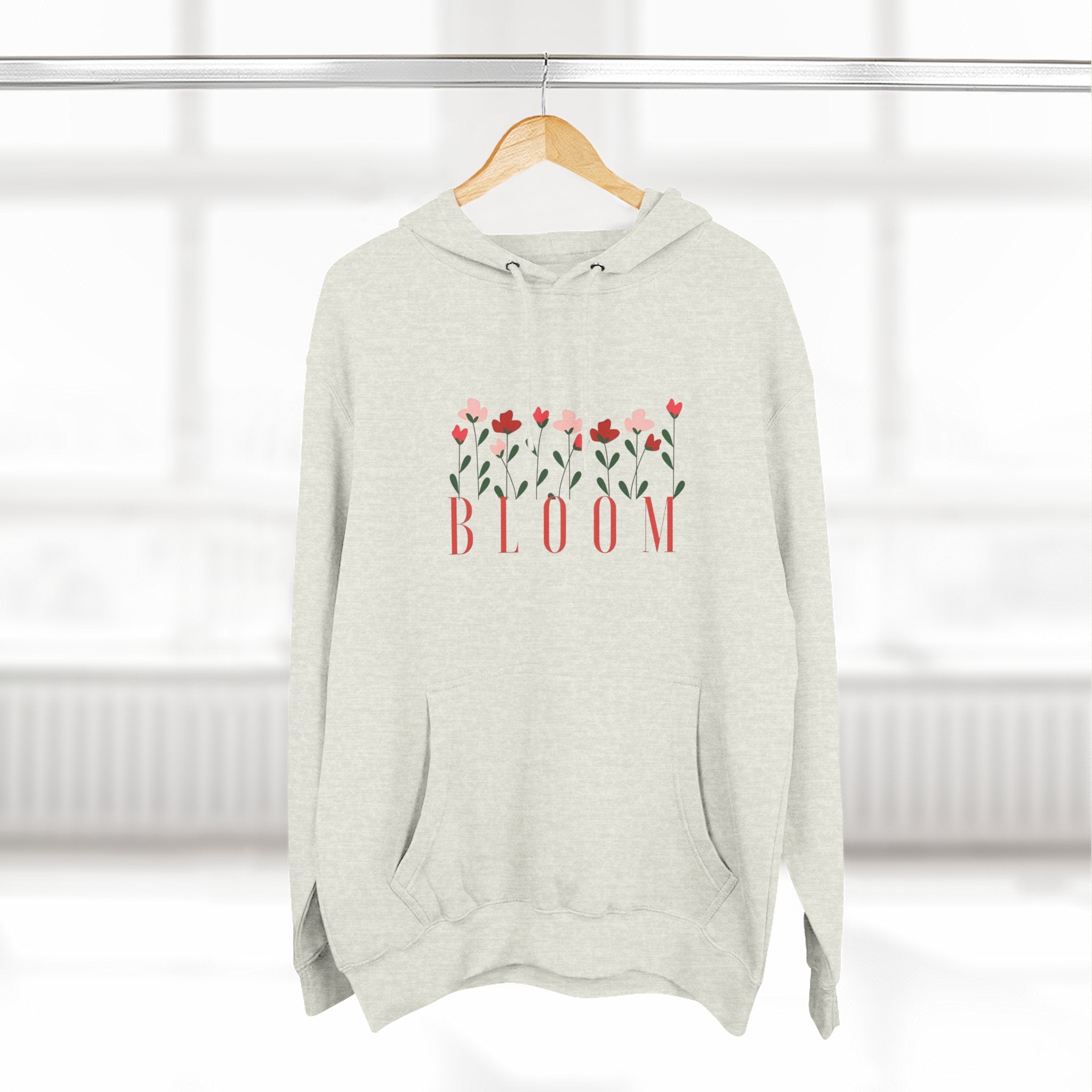 Bloom Fleece Hoodie, Floral Sweatshirt, Spring Merchanise, Gifts for Her, Cute Casual Wear