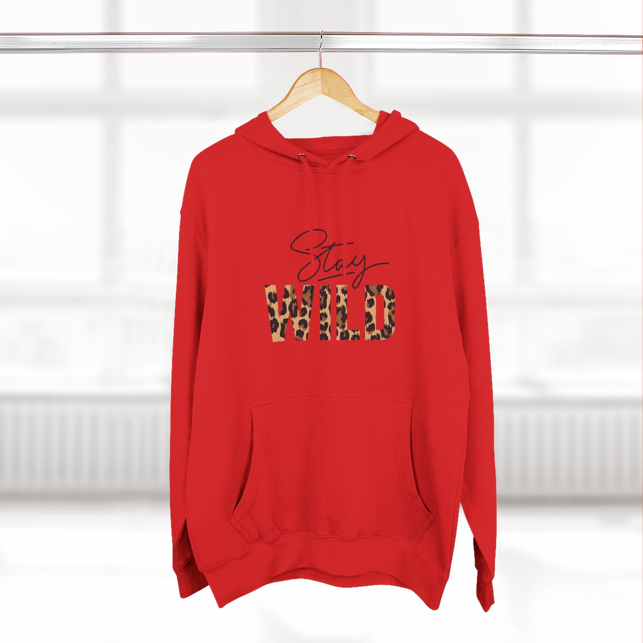 Stay Wild Fleece Hoodie - Cozy, Stylish, Perfect for Adventures, Great for Fall/Winter, Unique Gift Idea