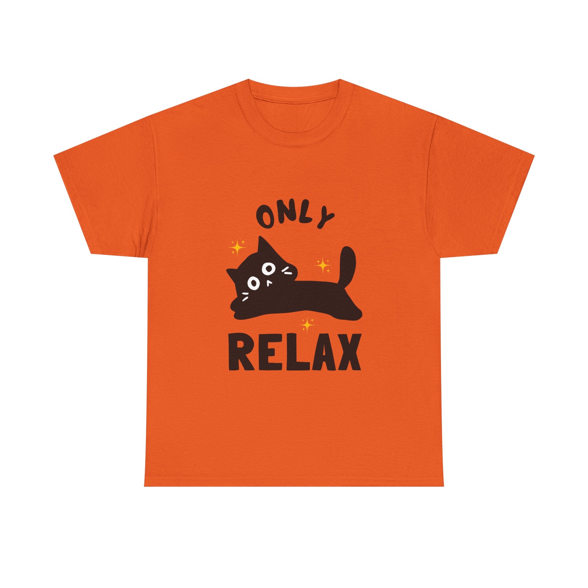 Cute Cat Relaxation Tee, Funny Cat Shirt, Gift for Cat Lovers, Casual Wear, Unisex Heavy Cotton Tee