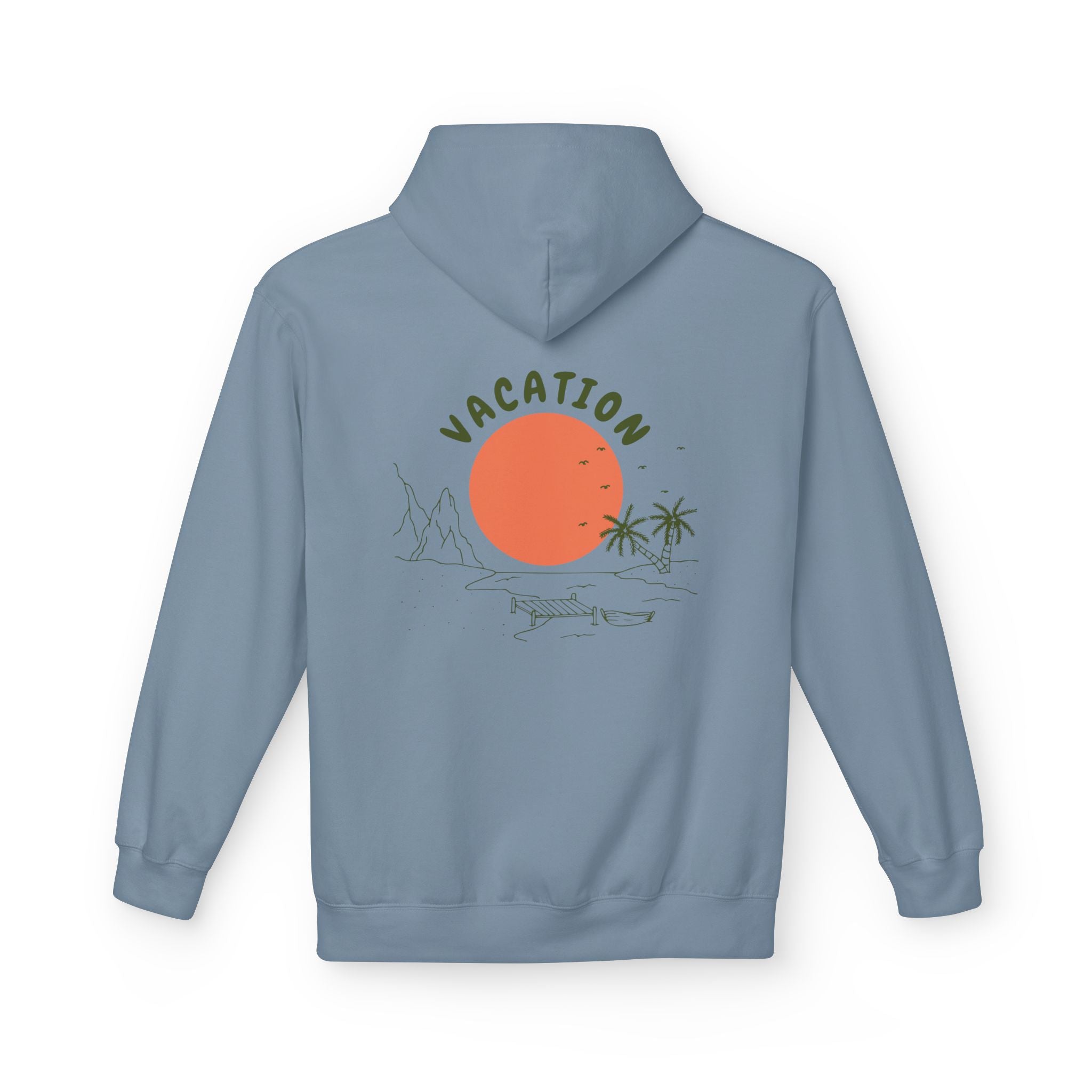 Vacation Graphic Hoodie — Retro Sunset Beach Pullover