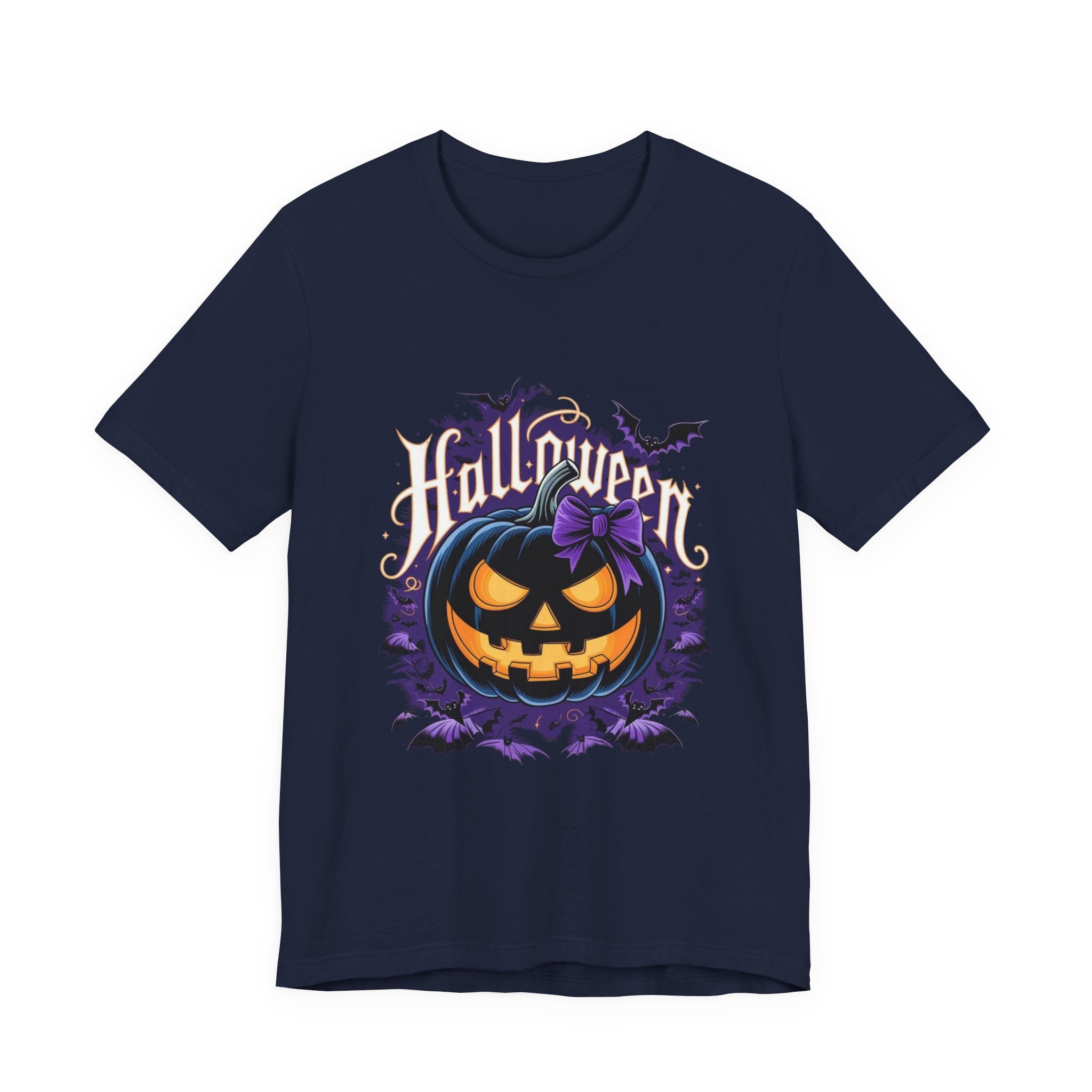Halloween Pumpkin Tee - Unisex Jersey Short Sleeve Shirt, Spooky Season Wear, Fall Fashion, Halloween Party Outfit, Ghostly Fun