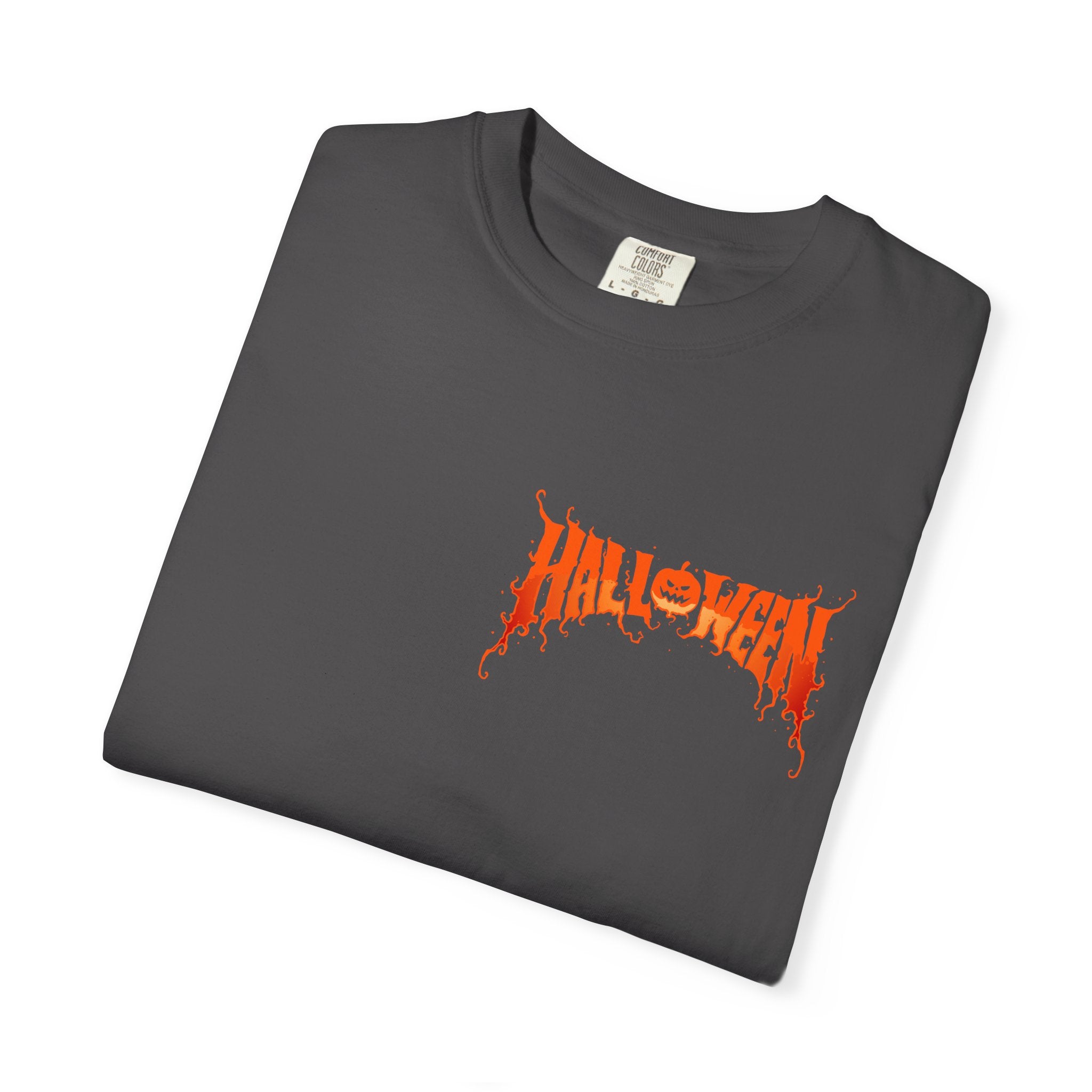 Halloween Unisex Garment-Dyed T-Shirt, Pumpkin Tee, Spooky Apparel, Fall Festival Shirt, Trick-or-Treat Top, Halloween Costume