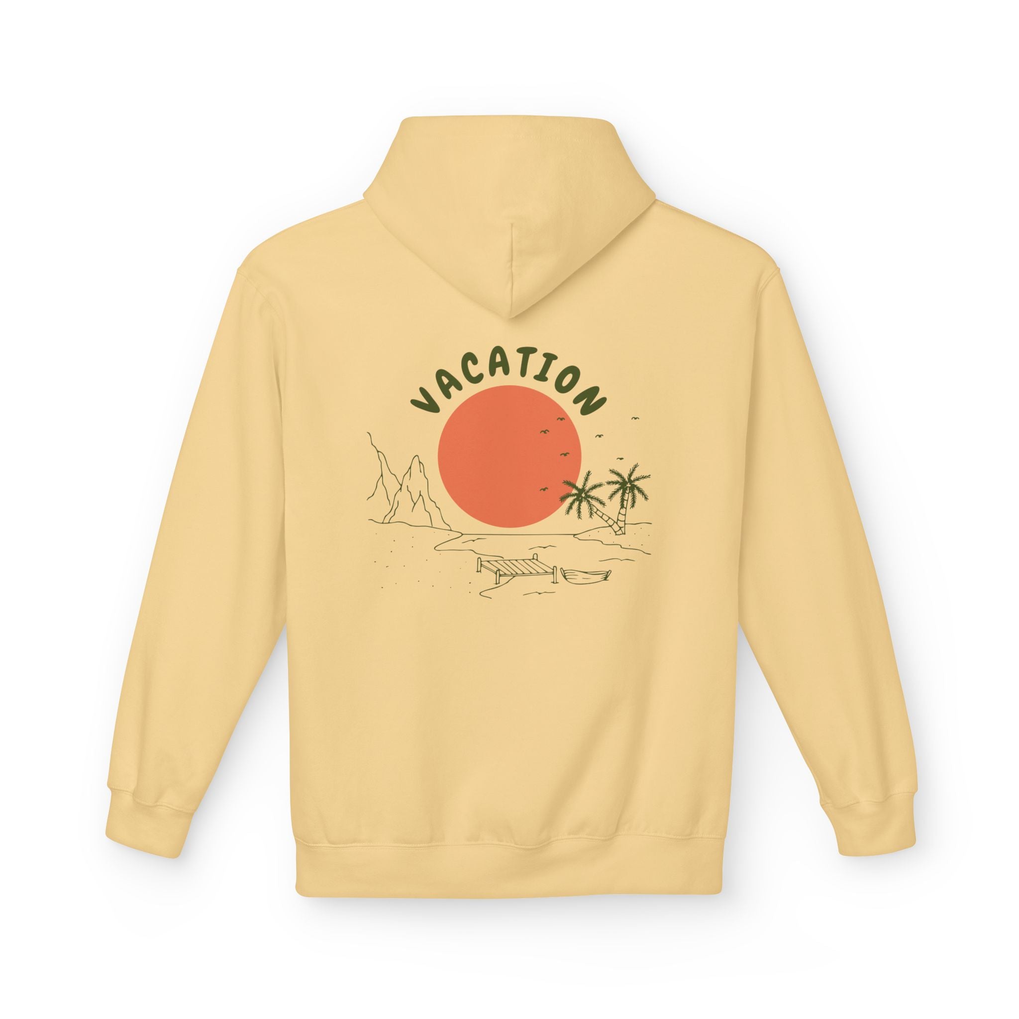 Vacation Graphic Hoodie — Retro Sunset Beach Pullover