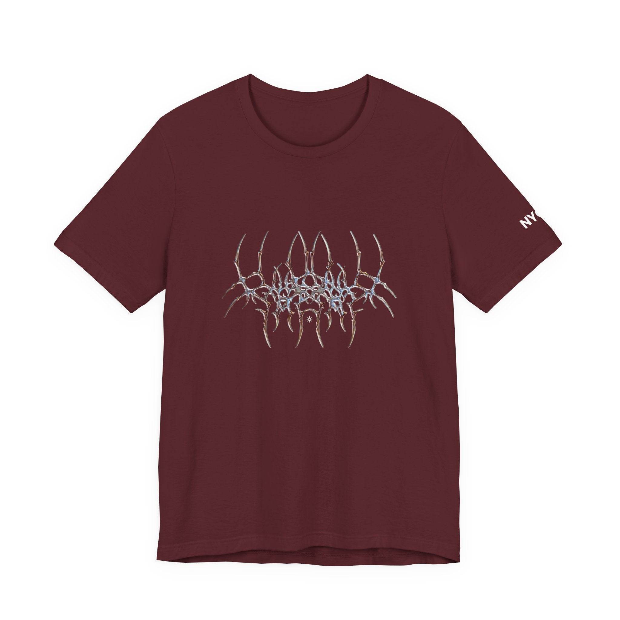 Gothic Spider Web Graphic Tee — Trippy Dark Metal Design