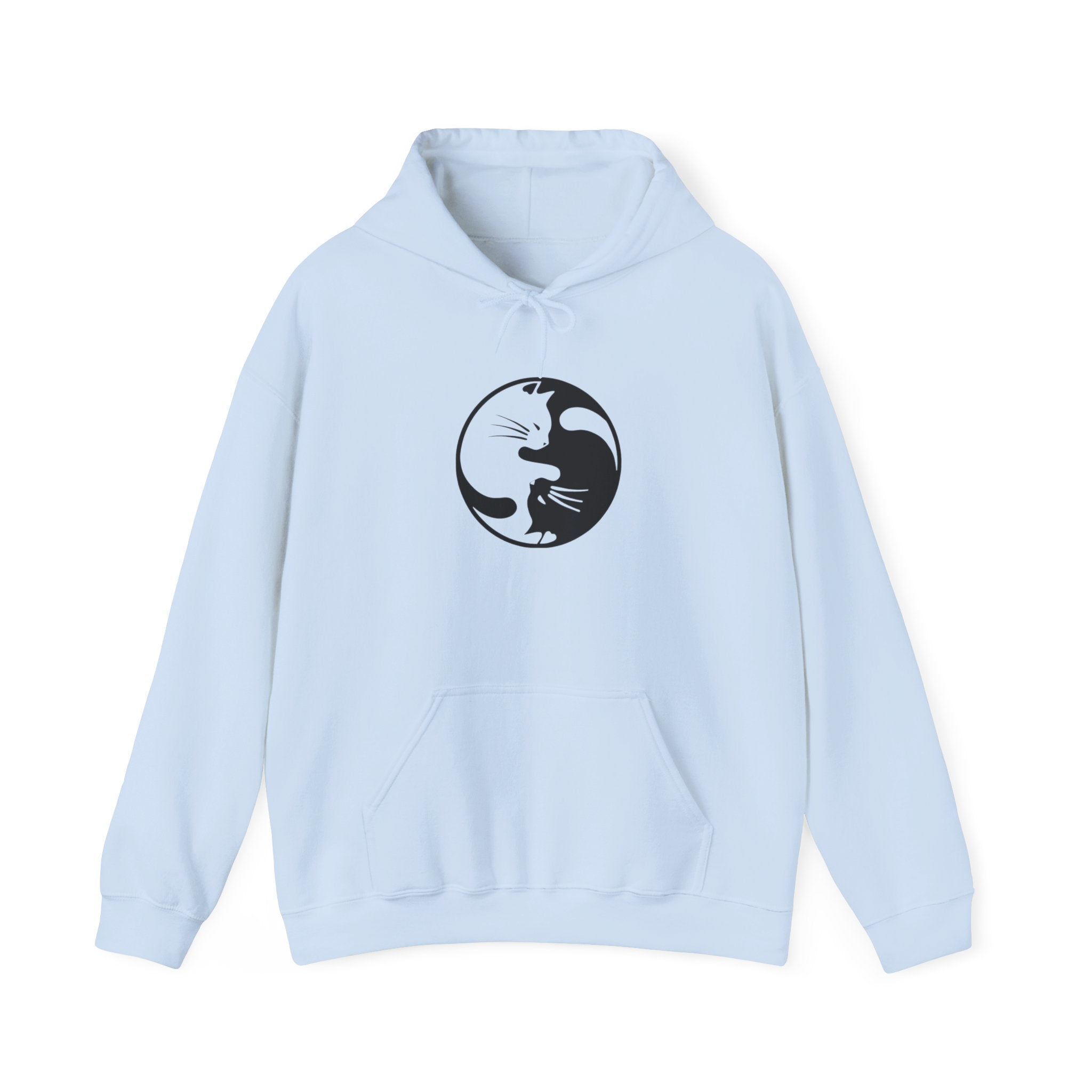 Cat Yin Yang Unisex Hoodie, Cozy Cat Lover Sweatshirt, Perfect Gift for Pet Owners, Trendy Casual Wear, Ideal for Everyday Comfort