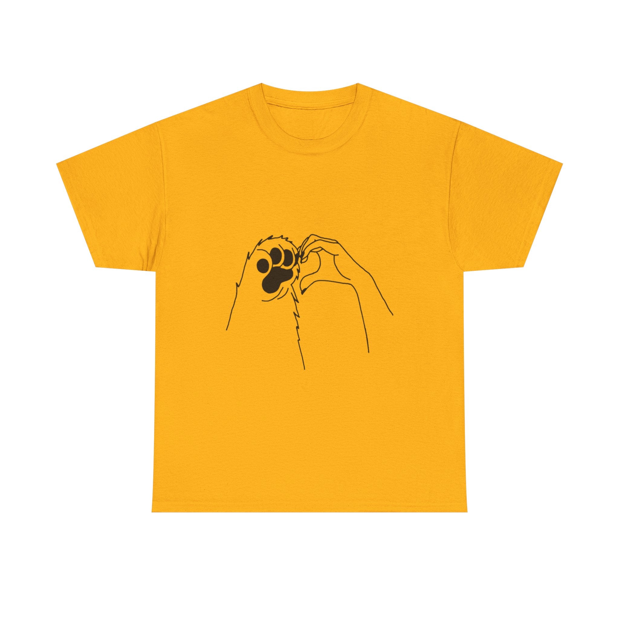 Cat Paw Print T‑Shirt — Minimal Line Art Pet Lover Tee