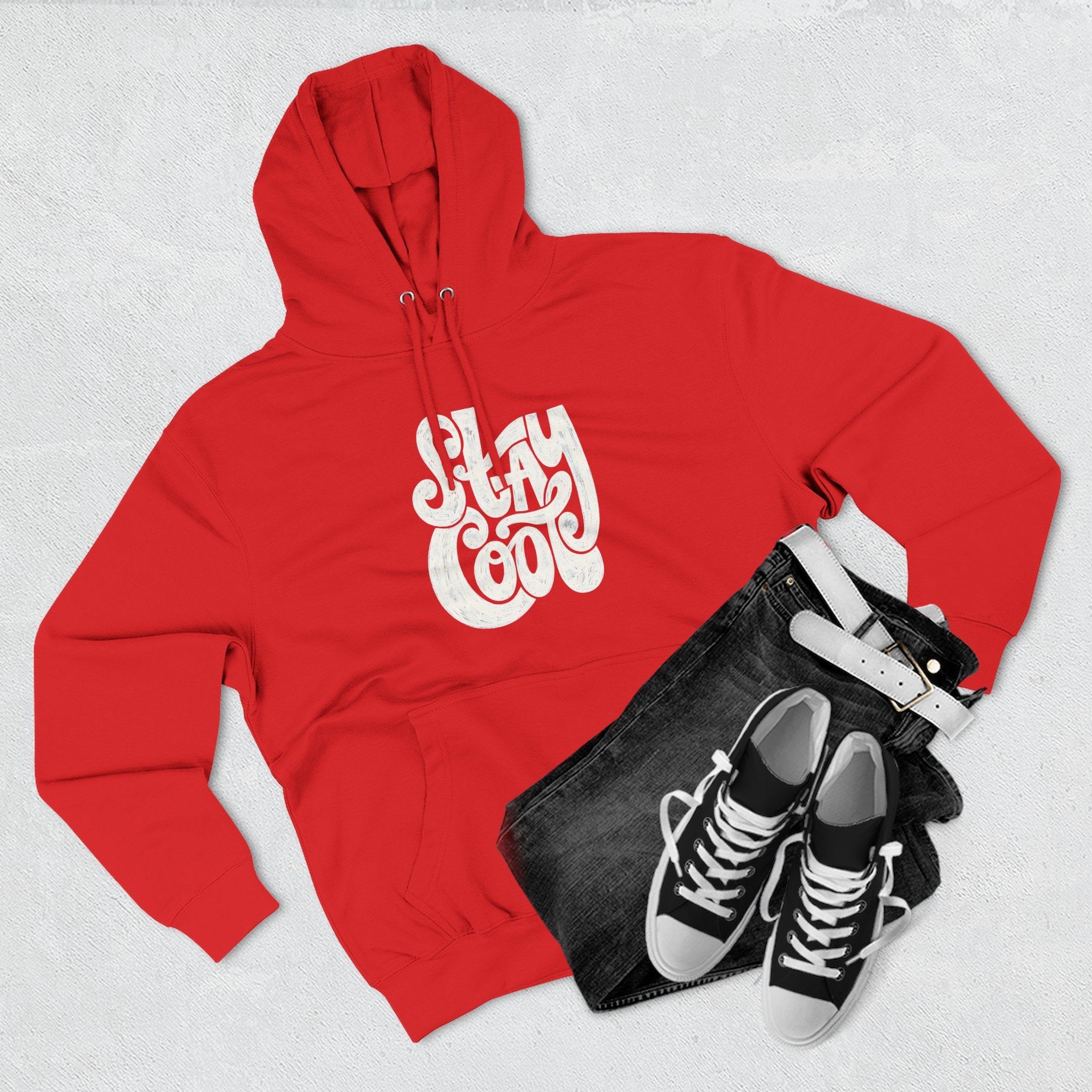 Cozy Graphic Hoodie with 'Stay Cool' Design, Perfect Gift for Casual Wear, Holiday Sweatshirt, Unisex Fashion