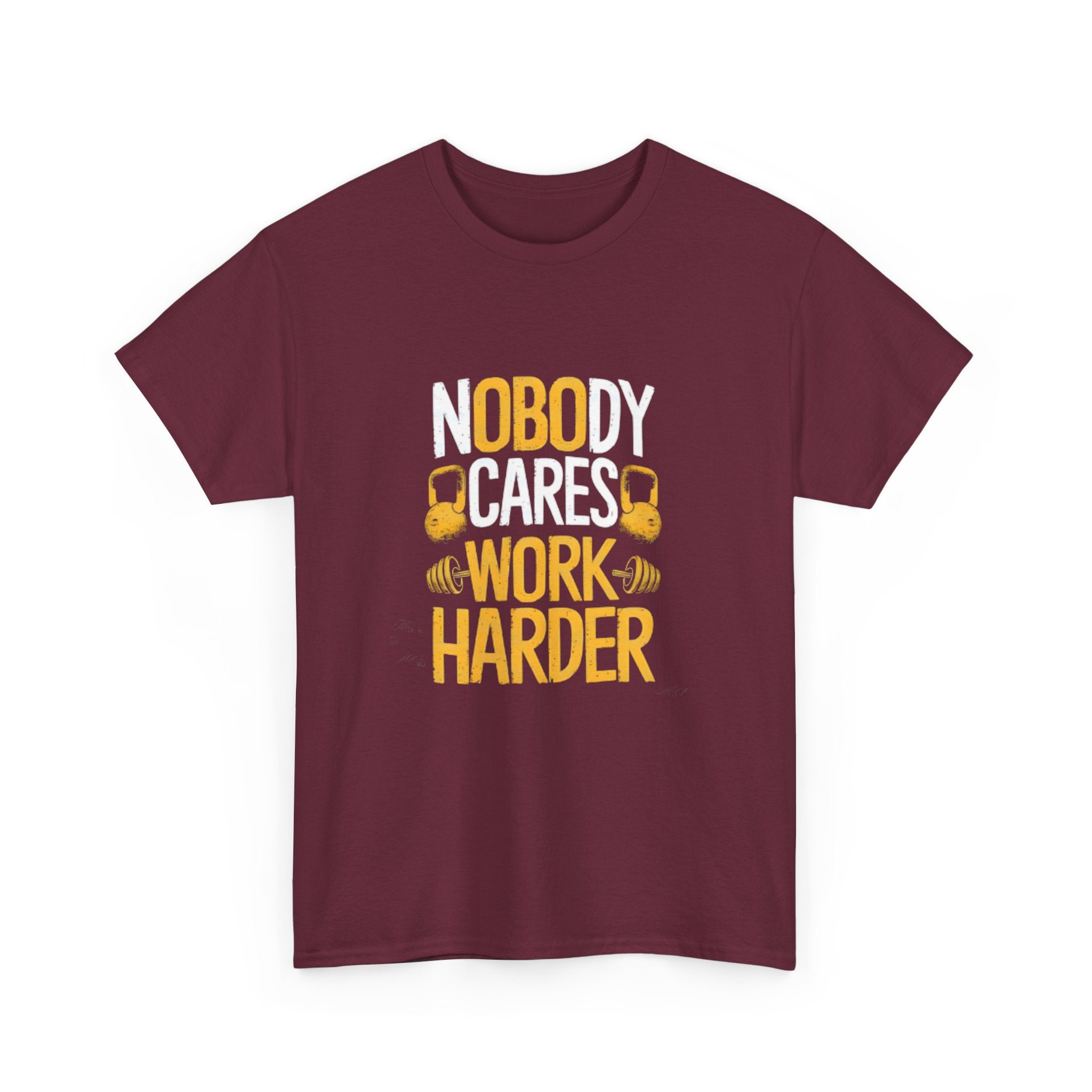 Workout Tee — "Nobody Cares, Work Harder" Motivational Gym T‑Shirt