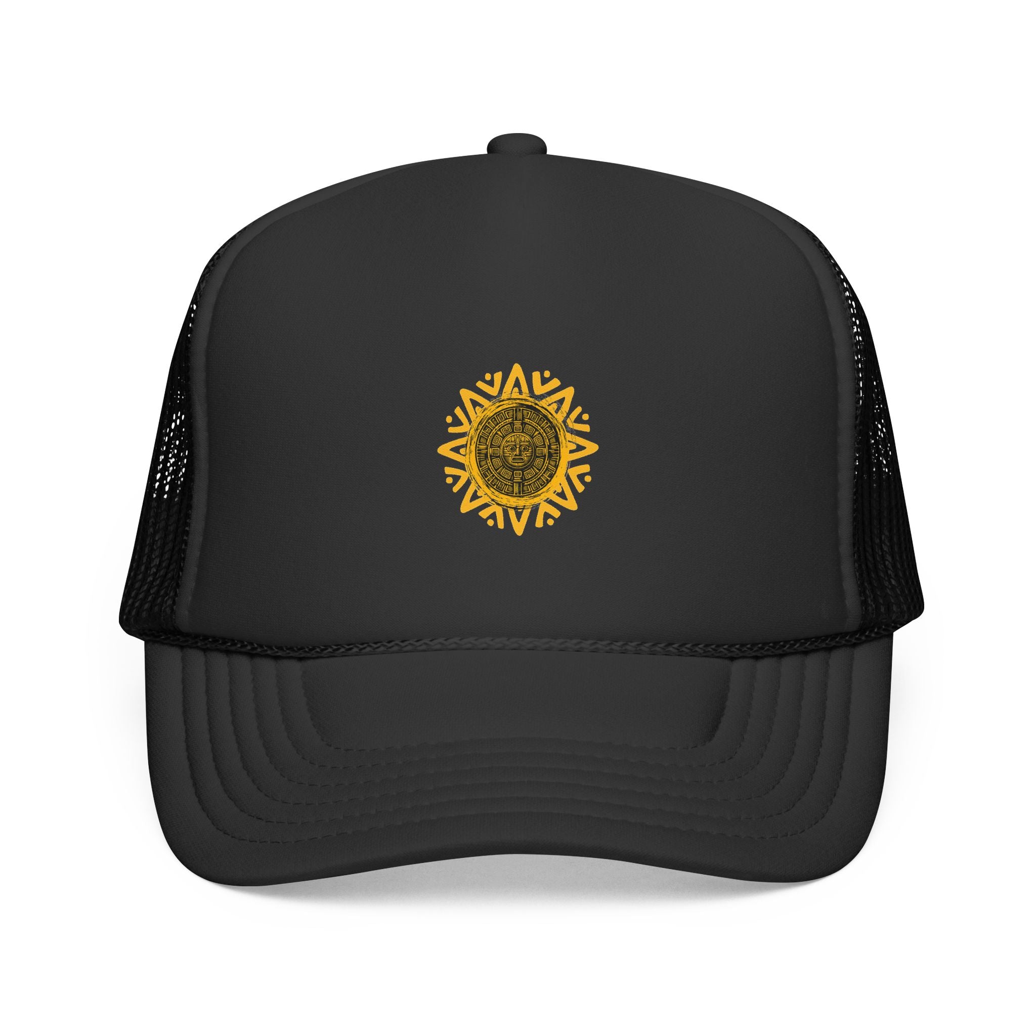 Sunflower Mandala Trucker Cap — Floral Mesh Back Hat for Outdoor & Casual Wear