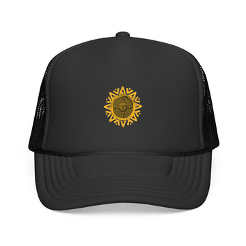 Sunflower Mandala Trucker Cap — Floral Mesh Back Hat for Outdoor & Casual Wear