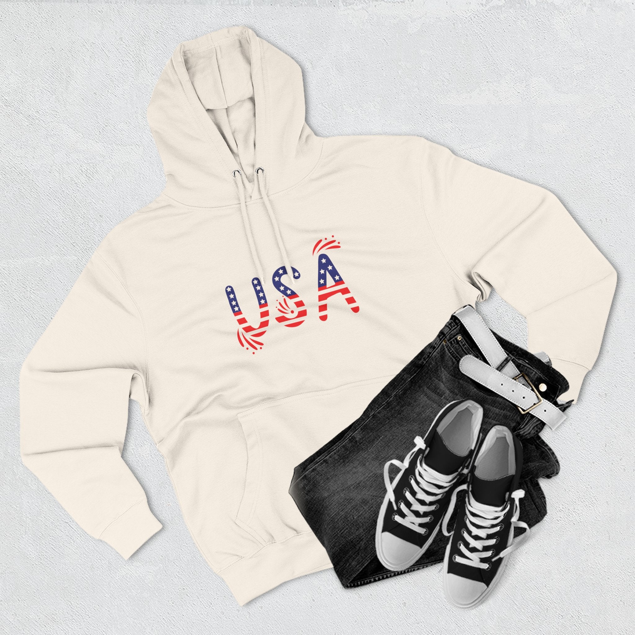 Patriotic USA Fleece Hoodie