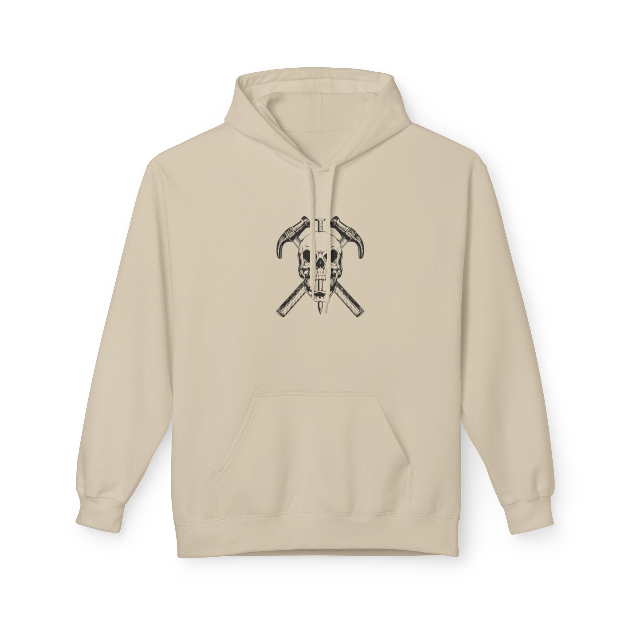 Skull & Hammers Hoodie — Gothic Construction Graphic Pullover