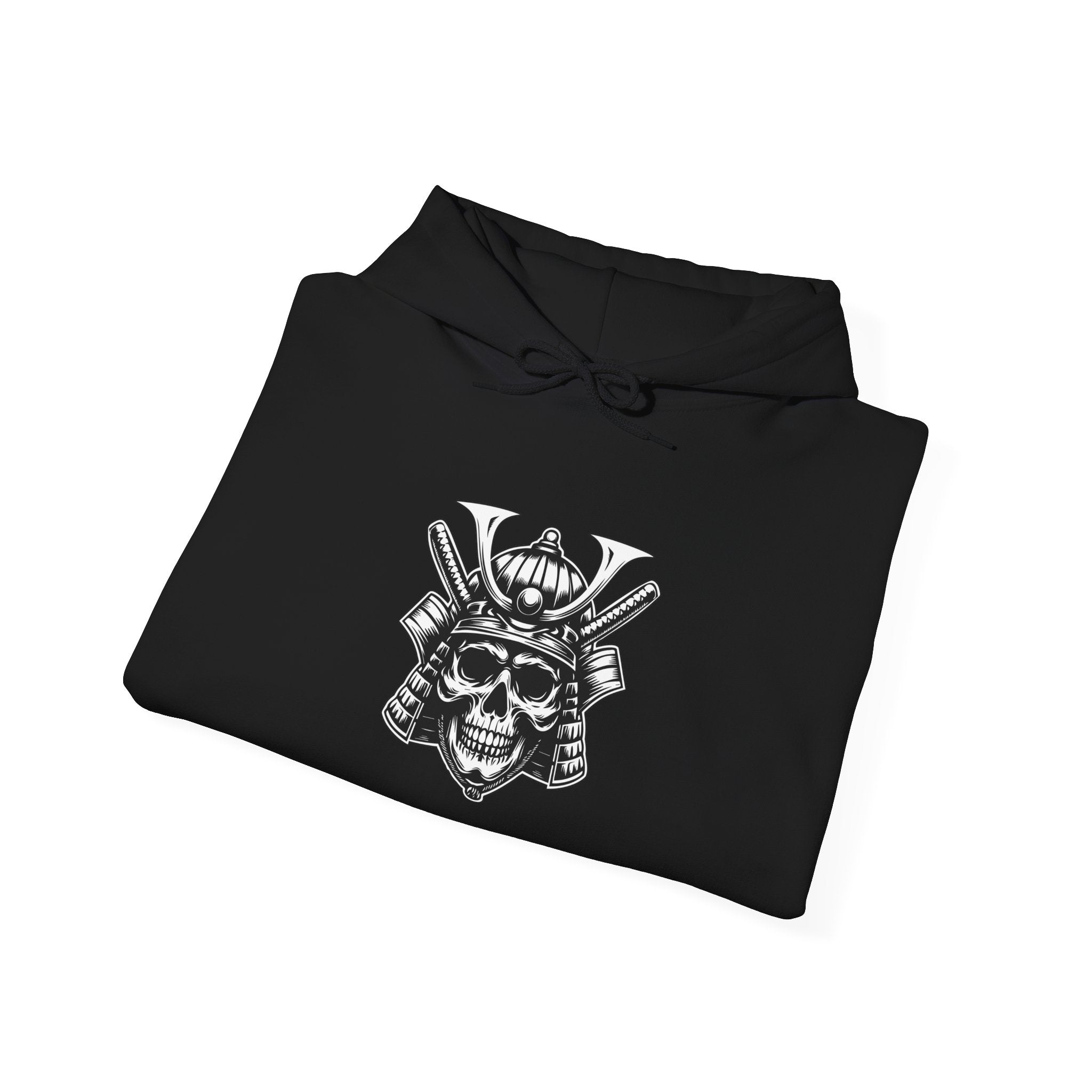 Samurai Skull Hoodie - Unisex Heavy Blend™, Graphic Sweatshirt for Men & Women, Urban Style, Cozy Gift for Gamers