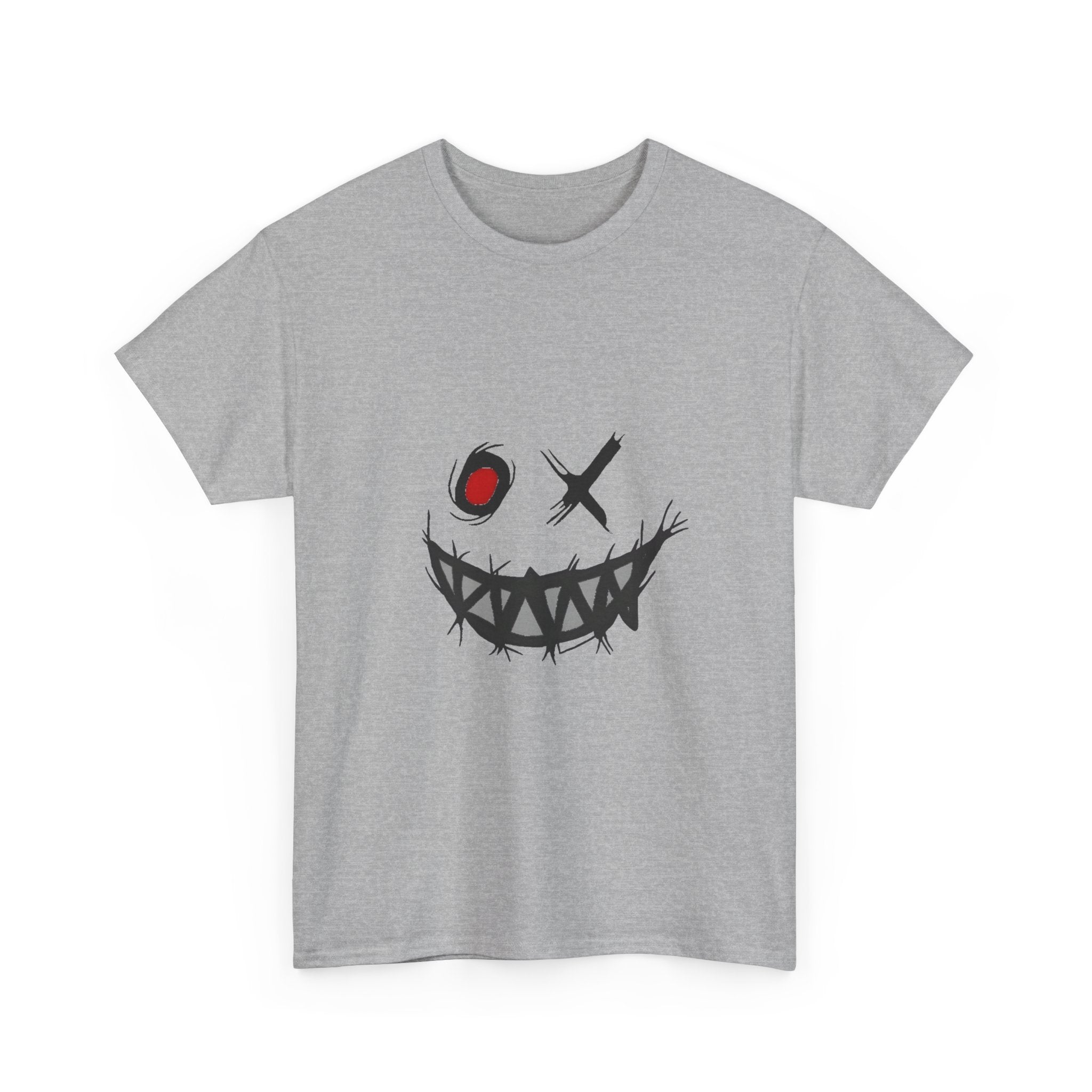 Playful Smile Unisex Heavy Cotton Tee - Perfect for Halloween, Gift for Friends, Casual Wear, Graphic Tee, Unique Style