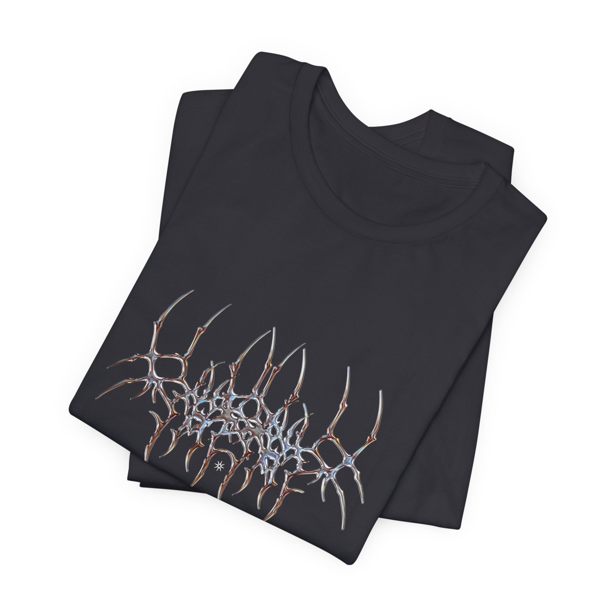 Gothic Spider Web Graphic Tee — Trippy Dark Metal Design