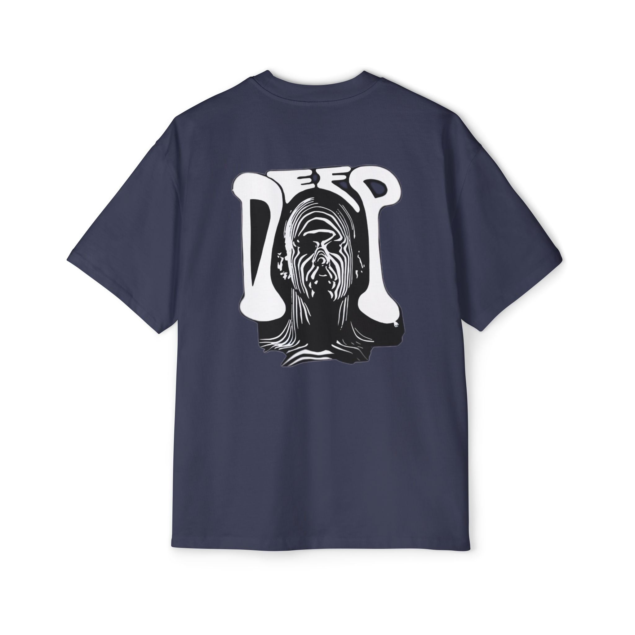 Oversized Tee — "Deep" Graphic Skull Back with Small "Thrustissue" Chest Logo