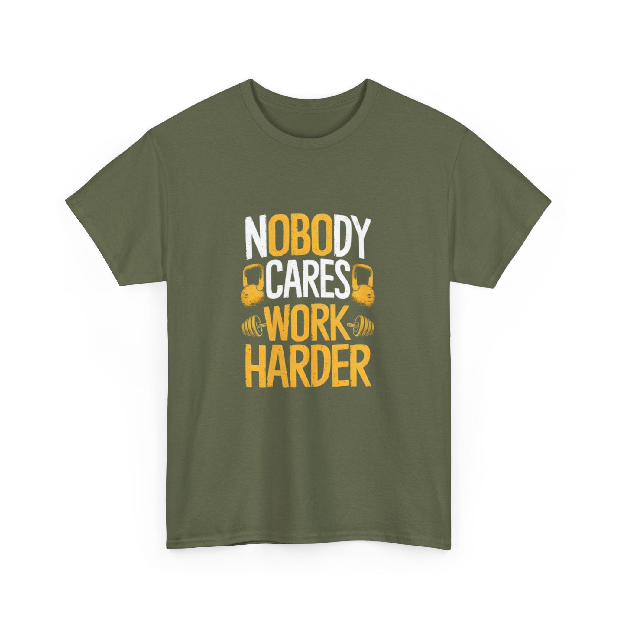 Workout Tee — "Nobody Cares, Work Harder" Motivational Gym T‑Shirt