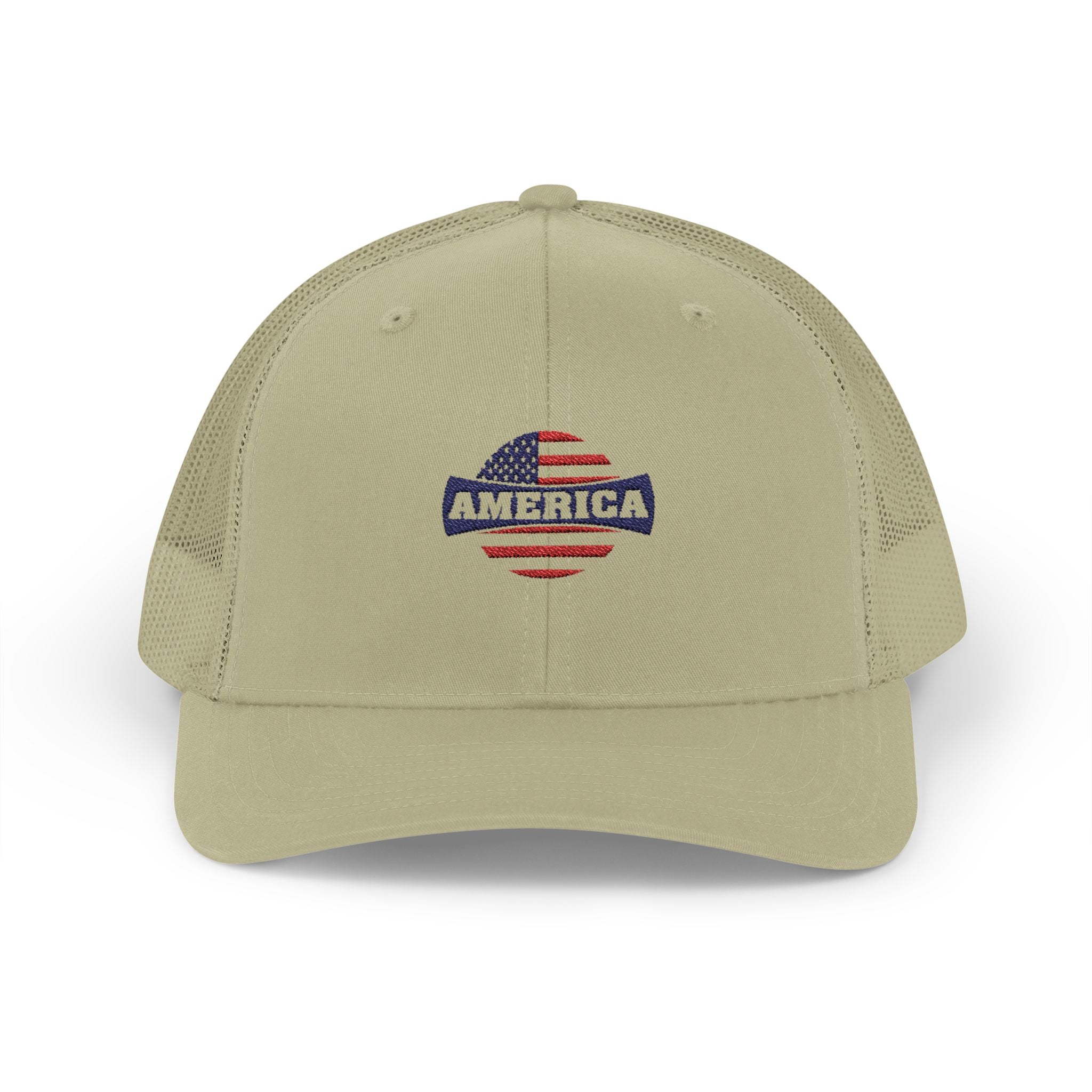 America Flag Embroidered Trucker Cap – Patriotic Snapback Hat for 4th of July
