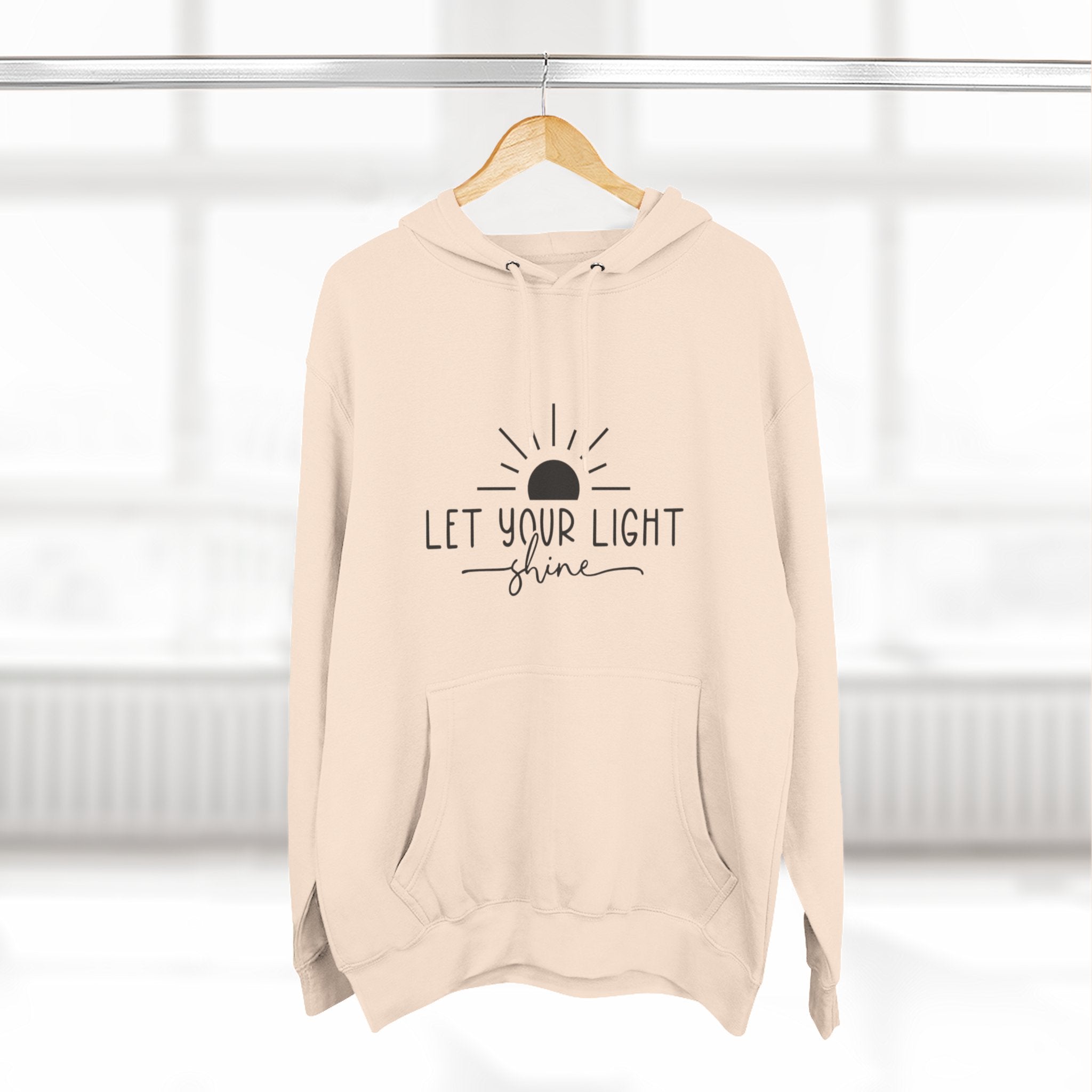 Inspirational Fleece Hoodie - Let Your Light Shine, Cozy Sweatshirt, Motivational Apparel, Perfect Gift for Friends, Self-Care, Fall Outfit