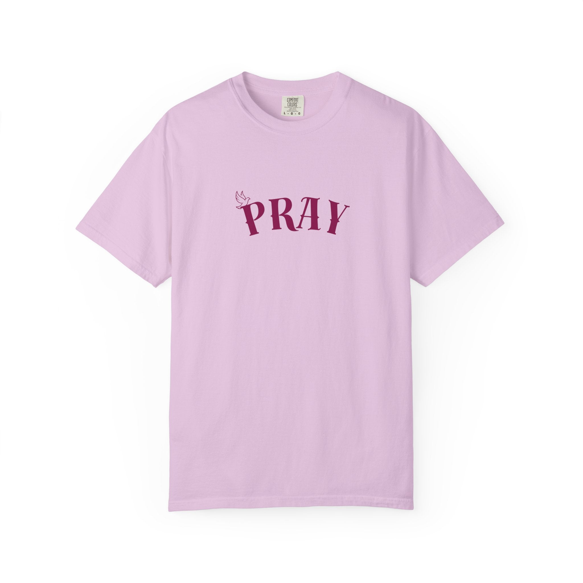 Pray Graphic T-Shirt — "Pray" Front & Praying Hands Back Spiritual Tee